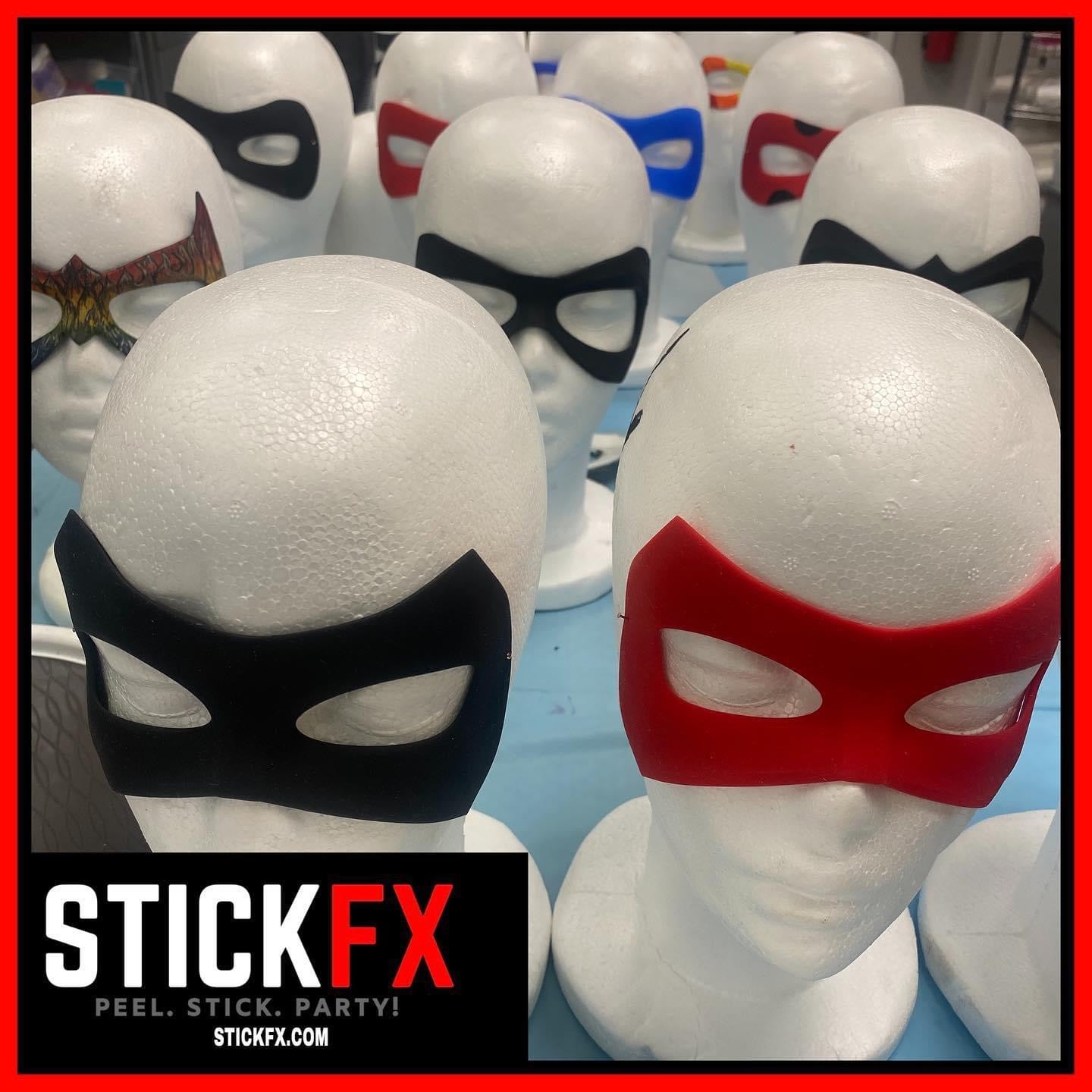 StickFX Classic Hero Mask adult size reusable self stick silicone costume superhero mask