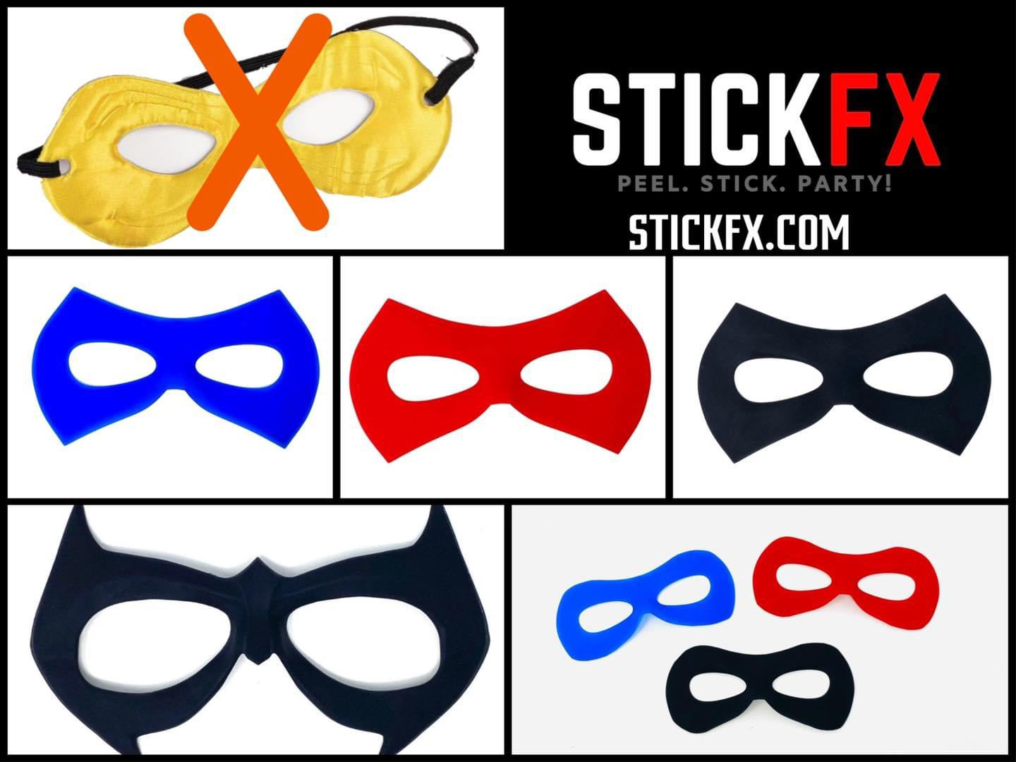 StickFX Classic Hero Mask adult size reusable self stick silicone costume superhero mask