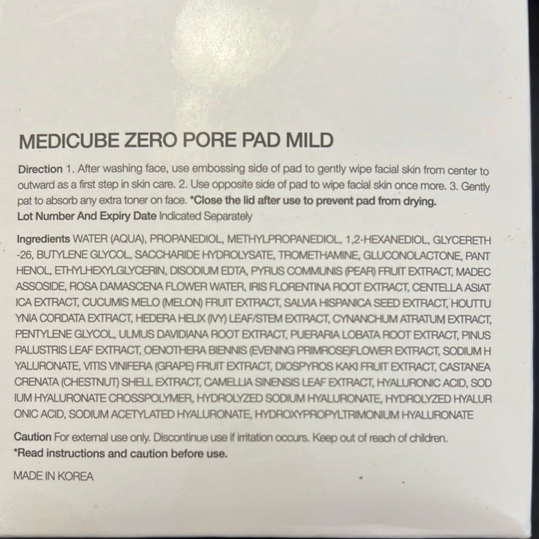 Medicube Zero Pore Pads Mild 70 ct for sensitive skin blackheads large pores