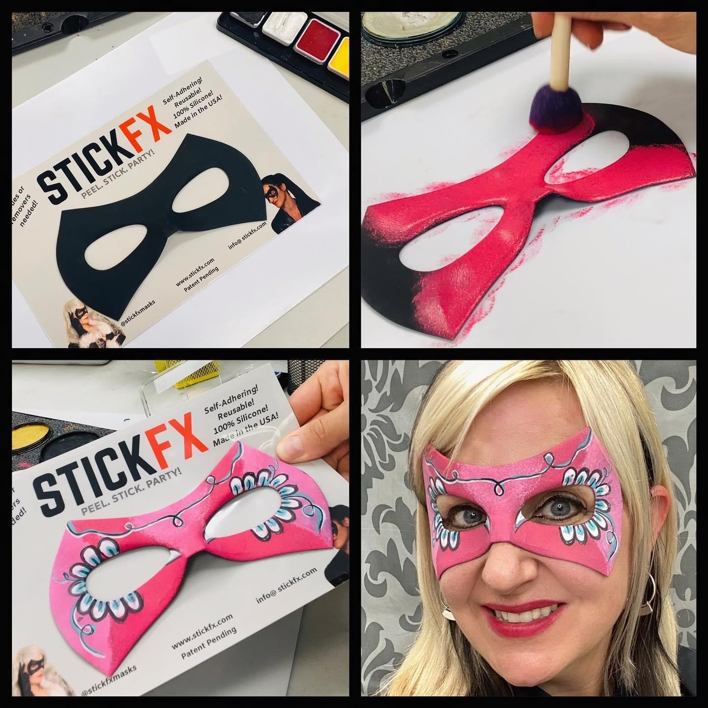 StickFX Classic Hero Mask adult size reusable self stick silicone costume superhero mask