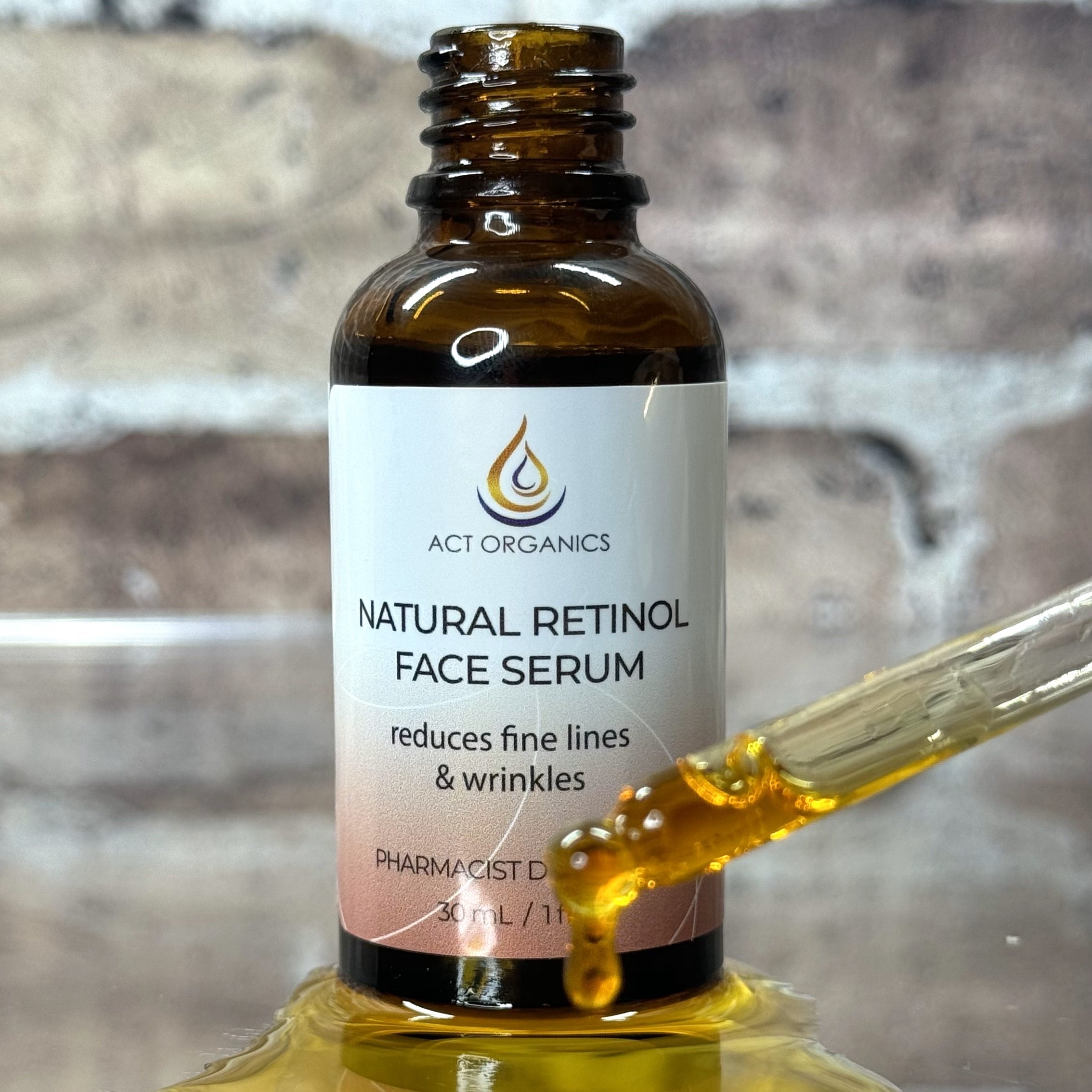ACT Organics Natural Retinol Face Serum with Bakuchiol reduces fine lines and wrinkles