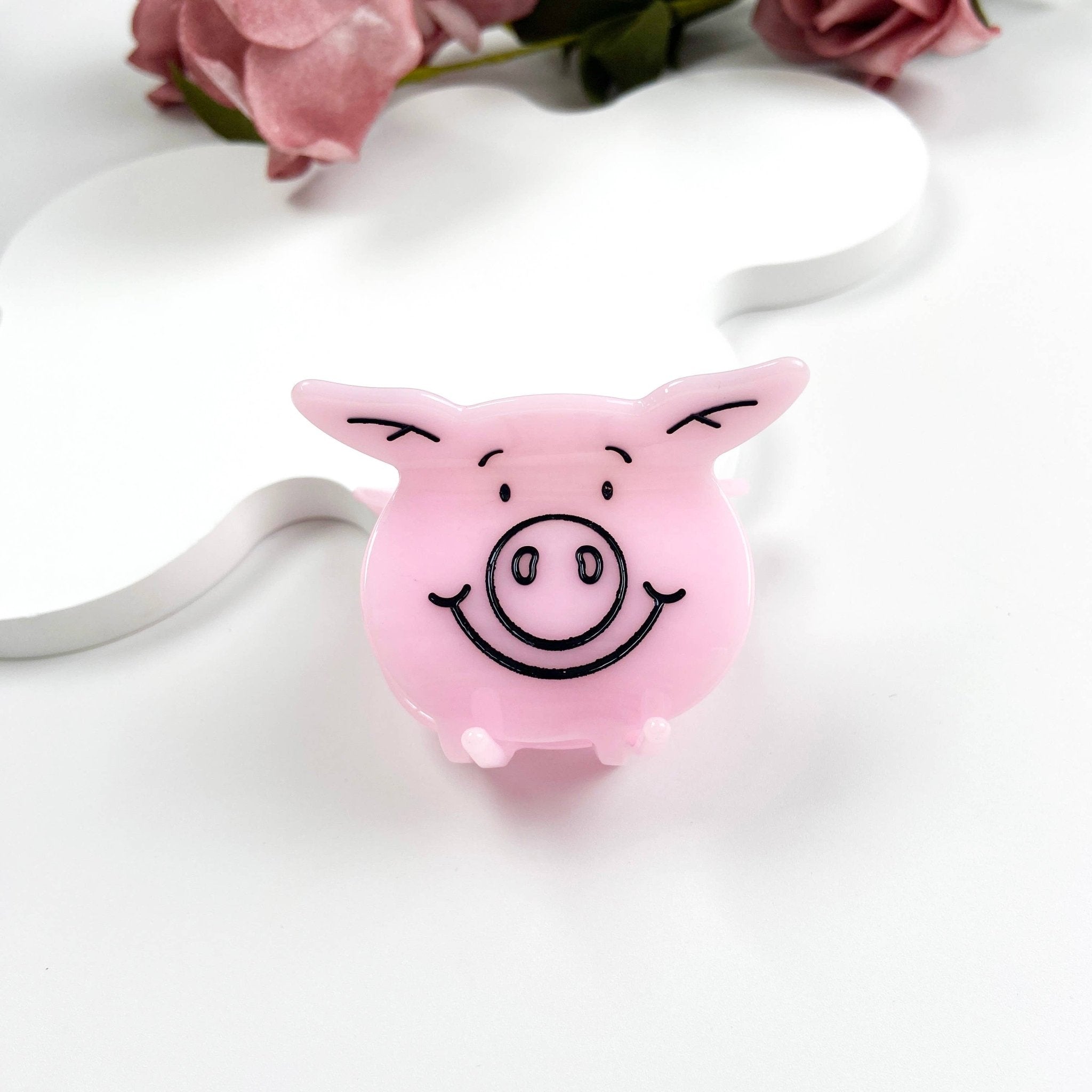 Acetate cute piggy hair Claw Clip: Pink - Lalka Beauty Co.