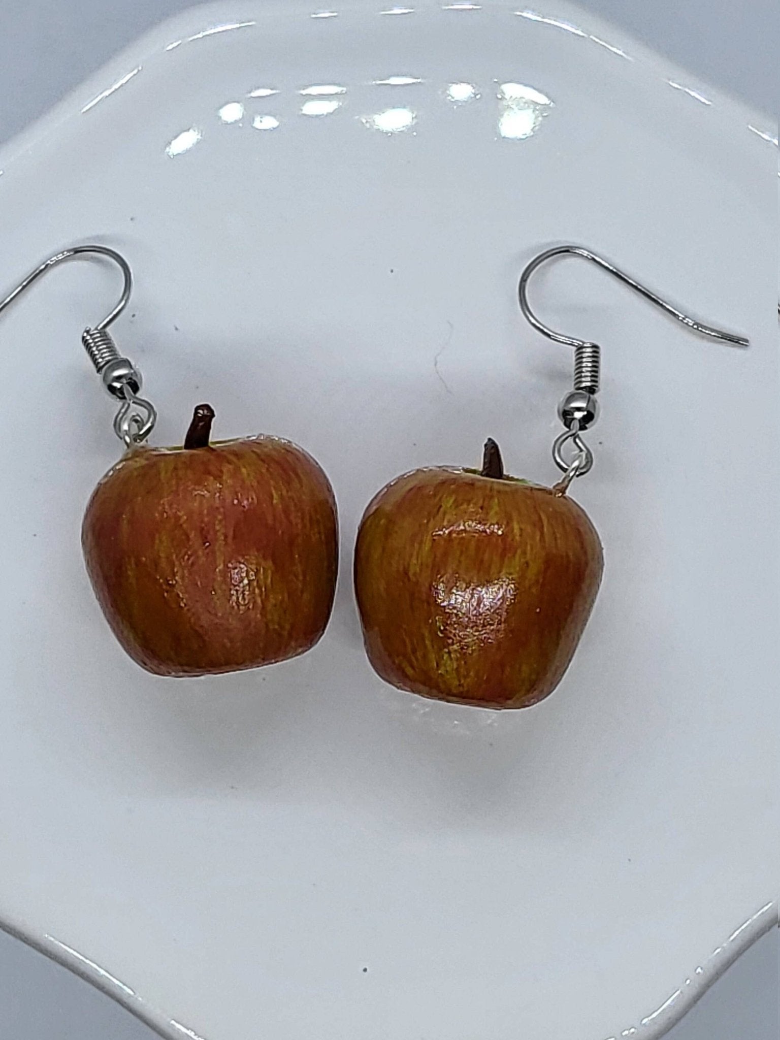 Apple Earrings, Red Apple Earrings, Teacher Earrings - Lalka Beauty Co.