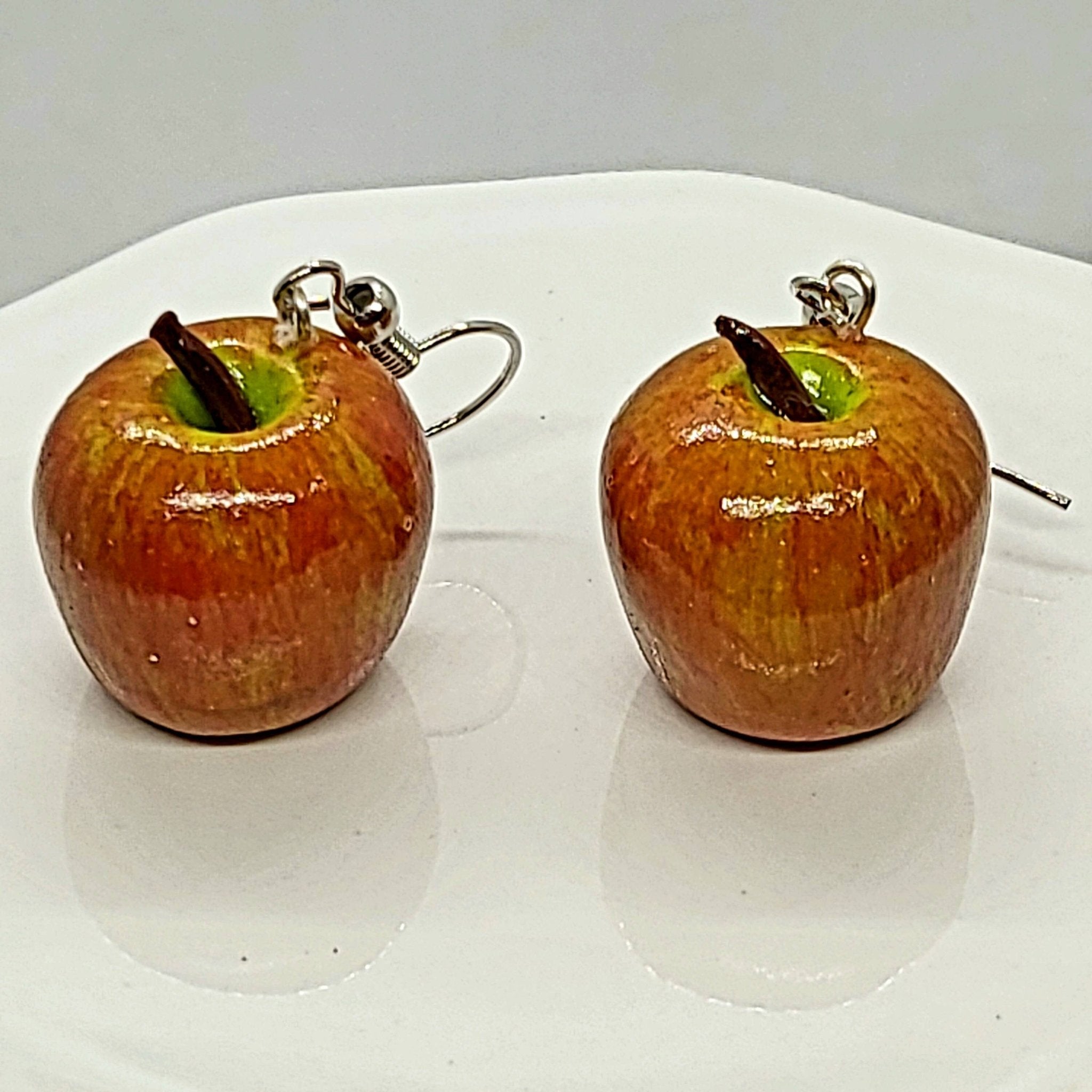 Apple Earrings, Red Apple Earrings, Teacher Earrings - Lalka Beauty Co.