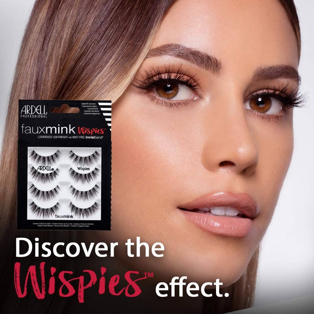 ARDELL Wispies The Original Feather Eyelashes With Invisiband (Multi - Pack): Black 113 - Lalka Beauty Co.