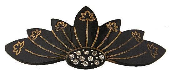 Art Deco French black and gold barrette - Lalka Beauty Co.