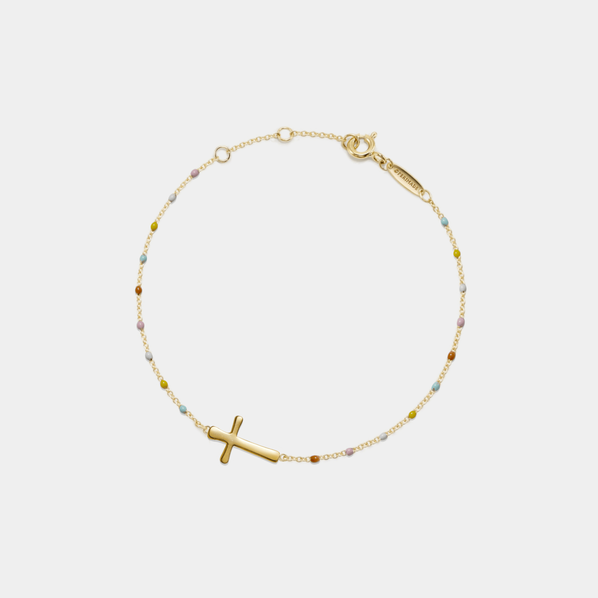 Beaded Cross Bracelet in 925 Sterling Silver - Lalka Beauty Co.