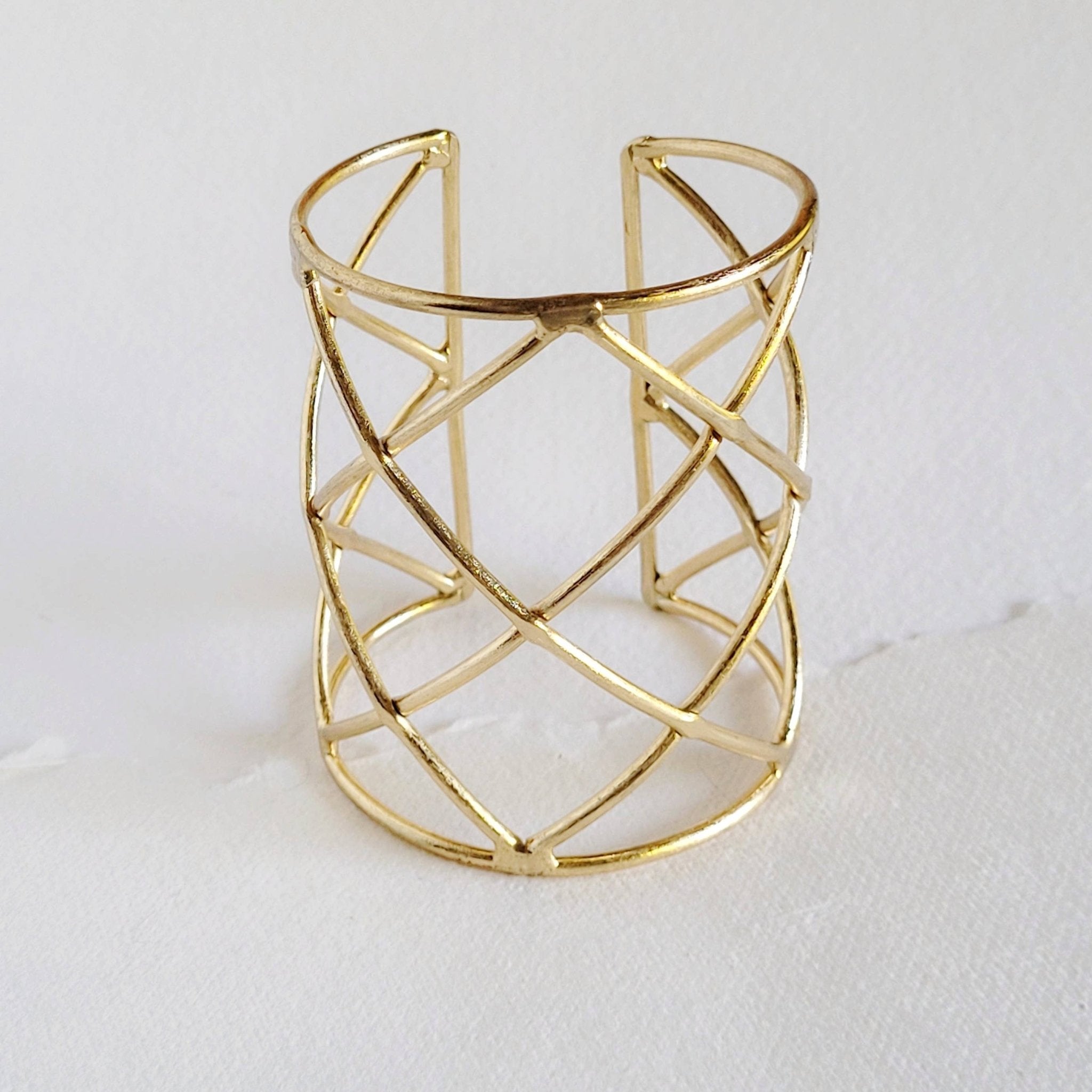 Bisjoux Solid brass lattice wire handmade cuff bangle bracelet - Lalka Beauty Co.