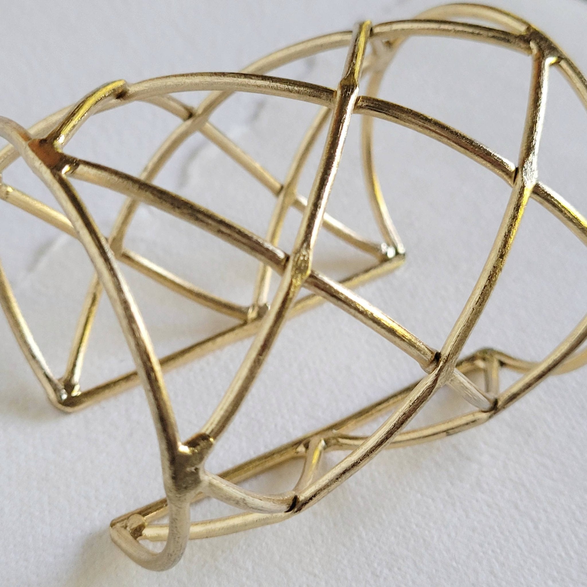 Bisjoux Solid brass lattice wire handmade cuff bangle bracelet - Lalka Beauty Co.