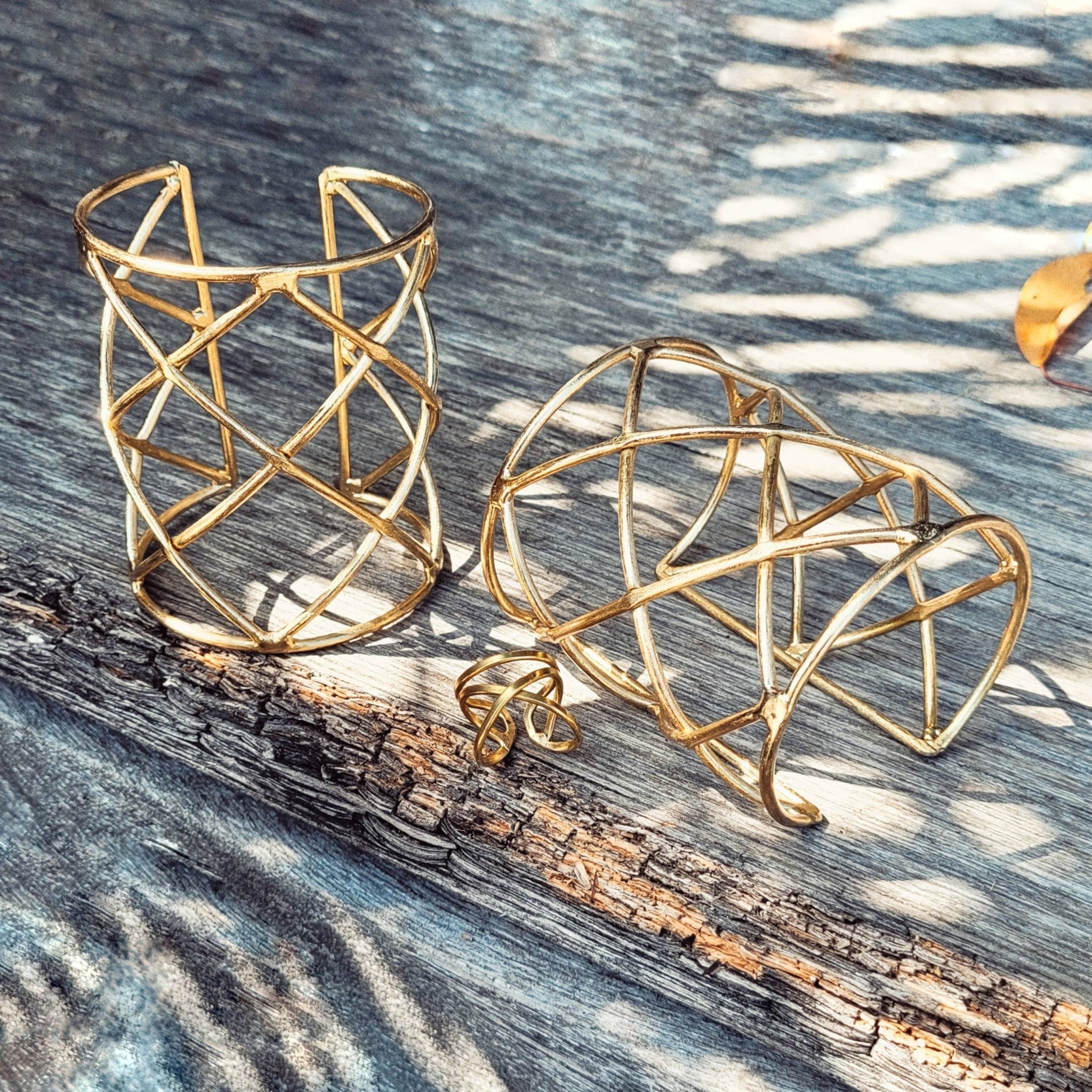 Bisjoux Solid brass lattice wire handmade cuff bangle bracelet - Lalka Beauty Co.