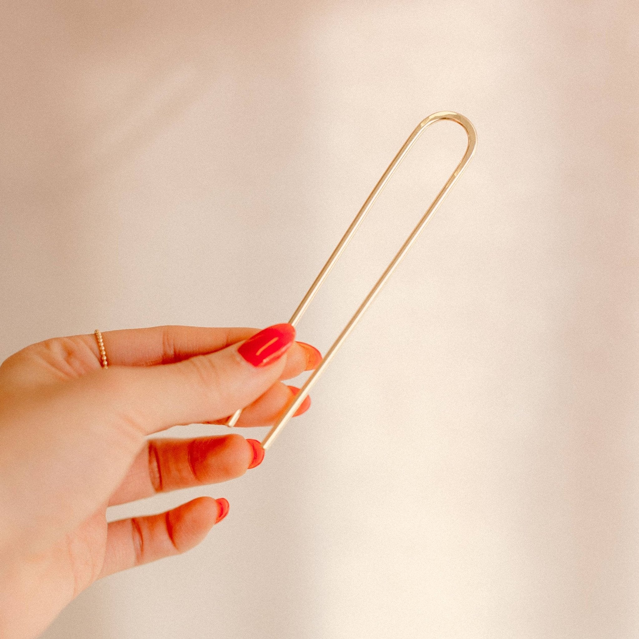 Brass Arch French Hair Pin - Lalka Beauty Co.