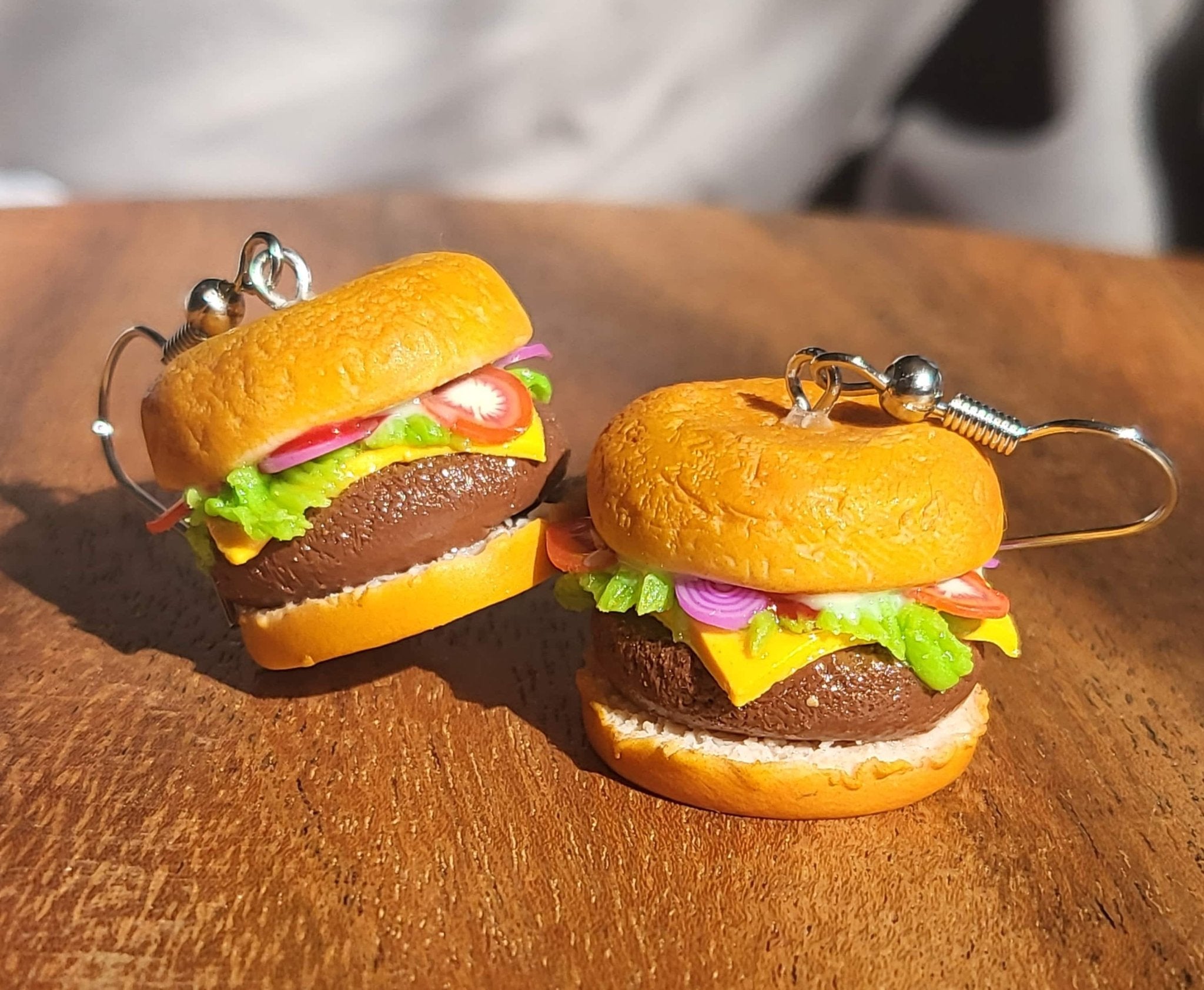 Cheeseburger Earrings, Hamburger Earrings, Burger Earrings - Lalka Beauty Co.