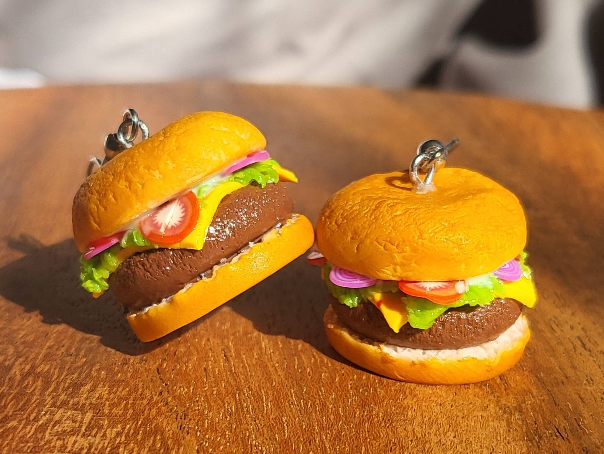 Cheeseburger Earrings, Hamburger Earrings, Burger Earrings - Lalka Beauty Co.