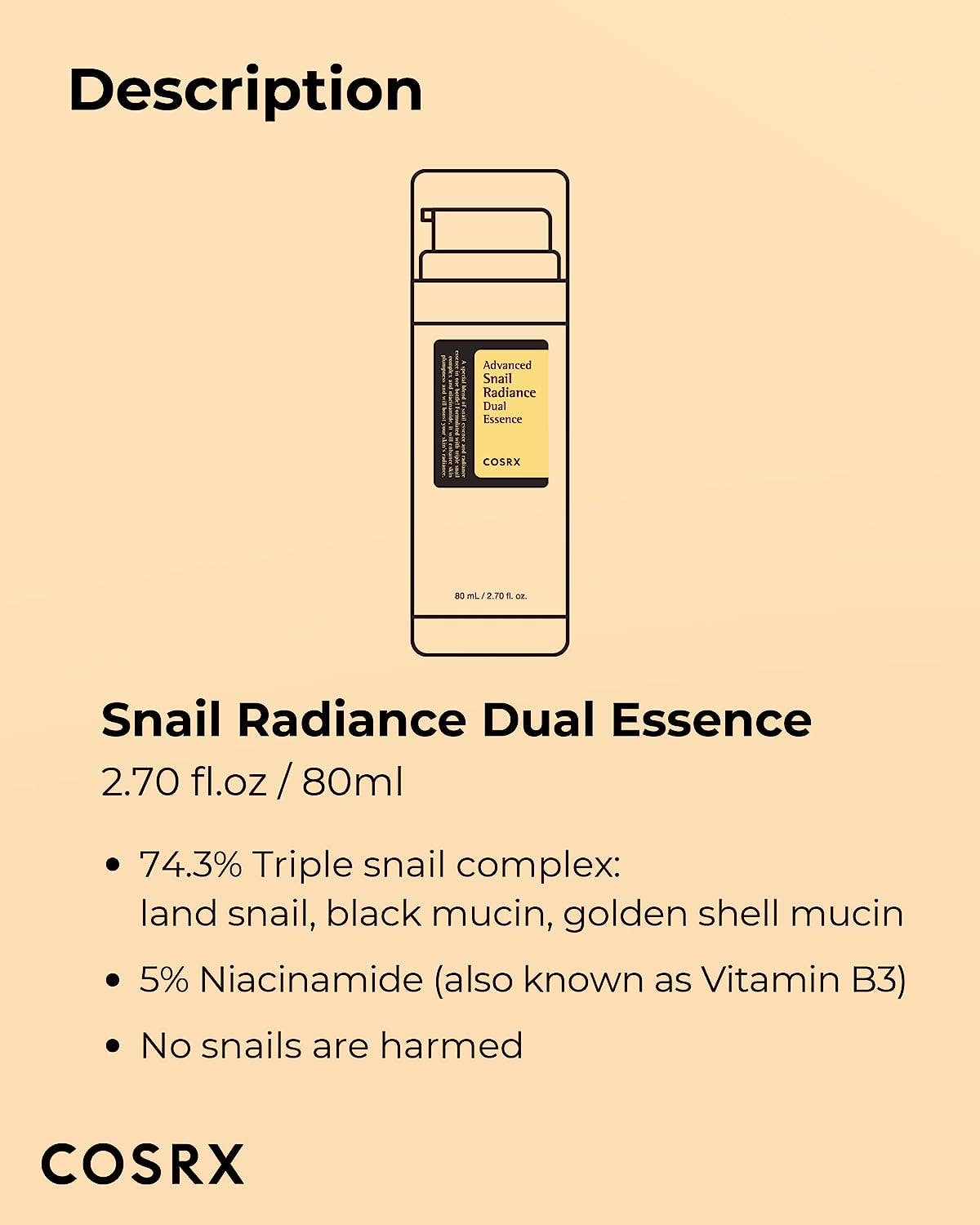 COSRX Advanced Snail Radiance Dual Essence - Lalka Beauty Co.