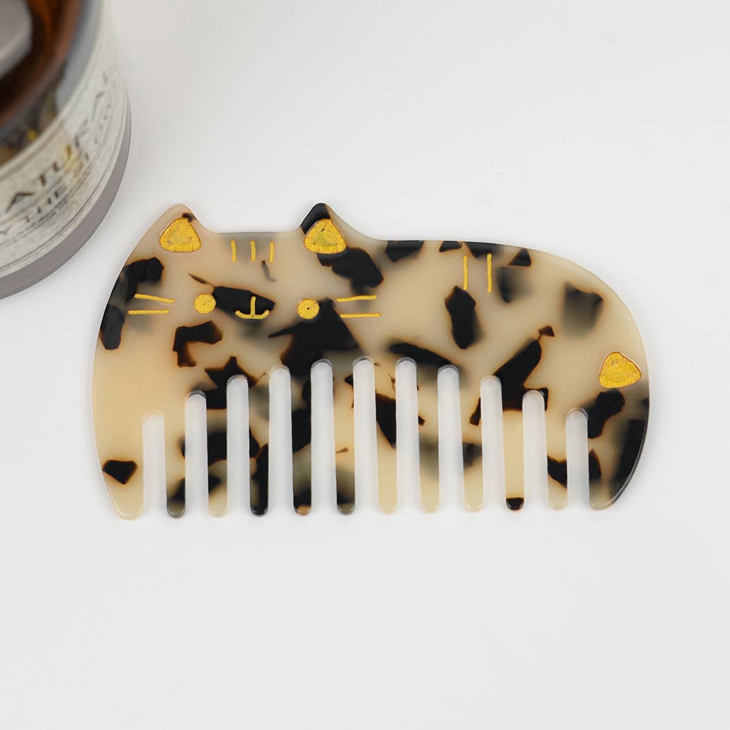 Cute Cat Acetate Hair Comb, Eco - Friendly - Lalka Beauty Co.