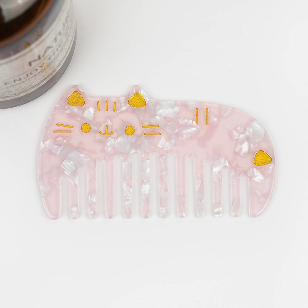 Cute Cat Acetate Hair Comb, Eco - Friendly - Lalka Beauty Co.