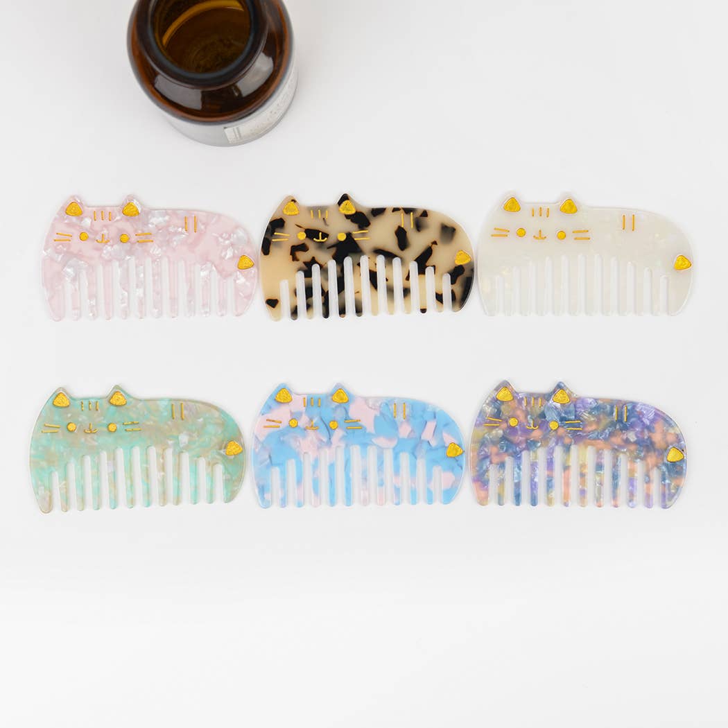 Cute Cat Acetate Hair Comb, Eco - Friendly - Lalka Beauty Co.