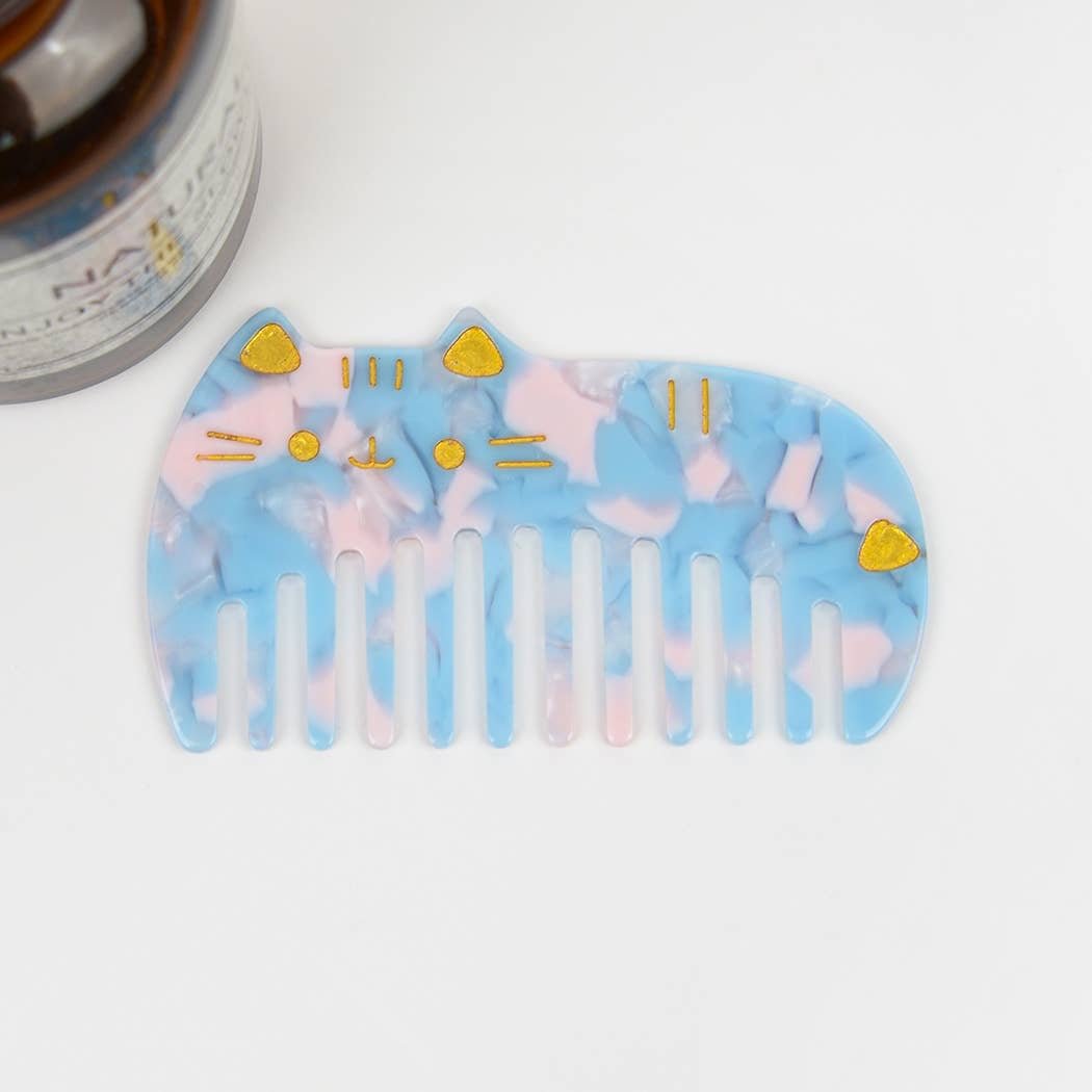 Cute Cat Acetate Hair Comb, Eco - Friendly - Lalka Beauty Co.