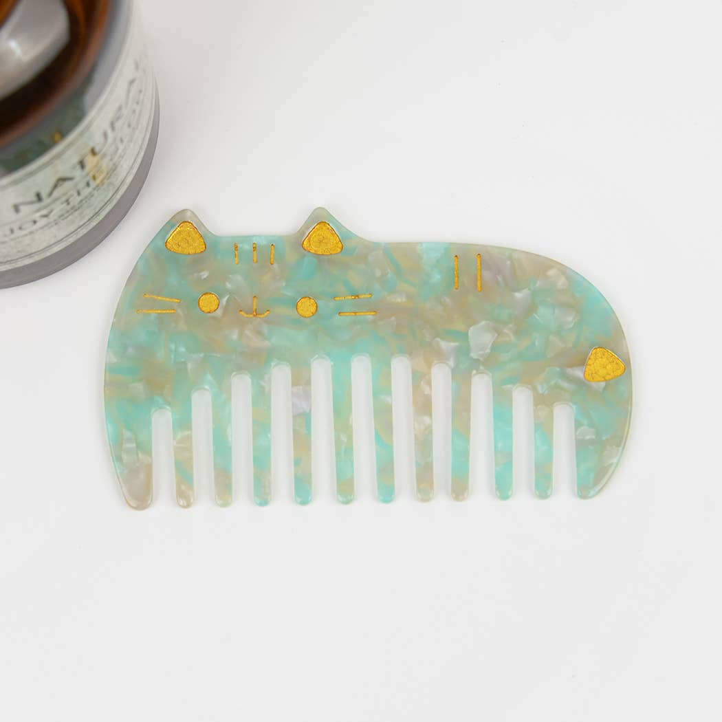 Cute Cat Acetate Hair Comb, Eco - Friendly - Lalka Beauty Co.