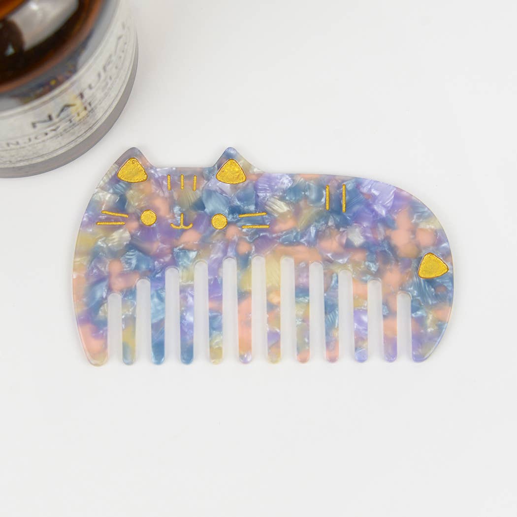 Cute Cat Acetate Hair Comb, Eco - Friendly - Lalka Beauty Co.