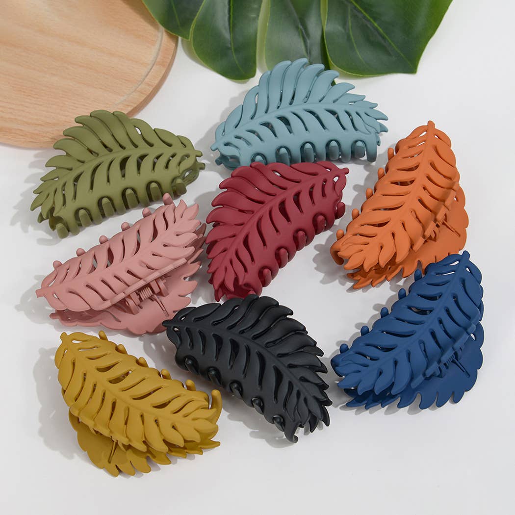 Matte Leaf Hair Claw Clip: