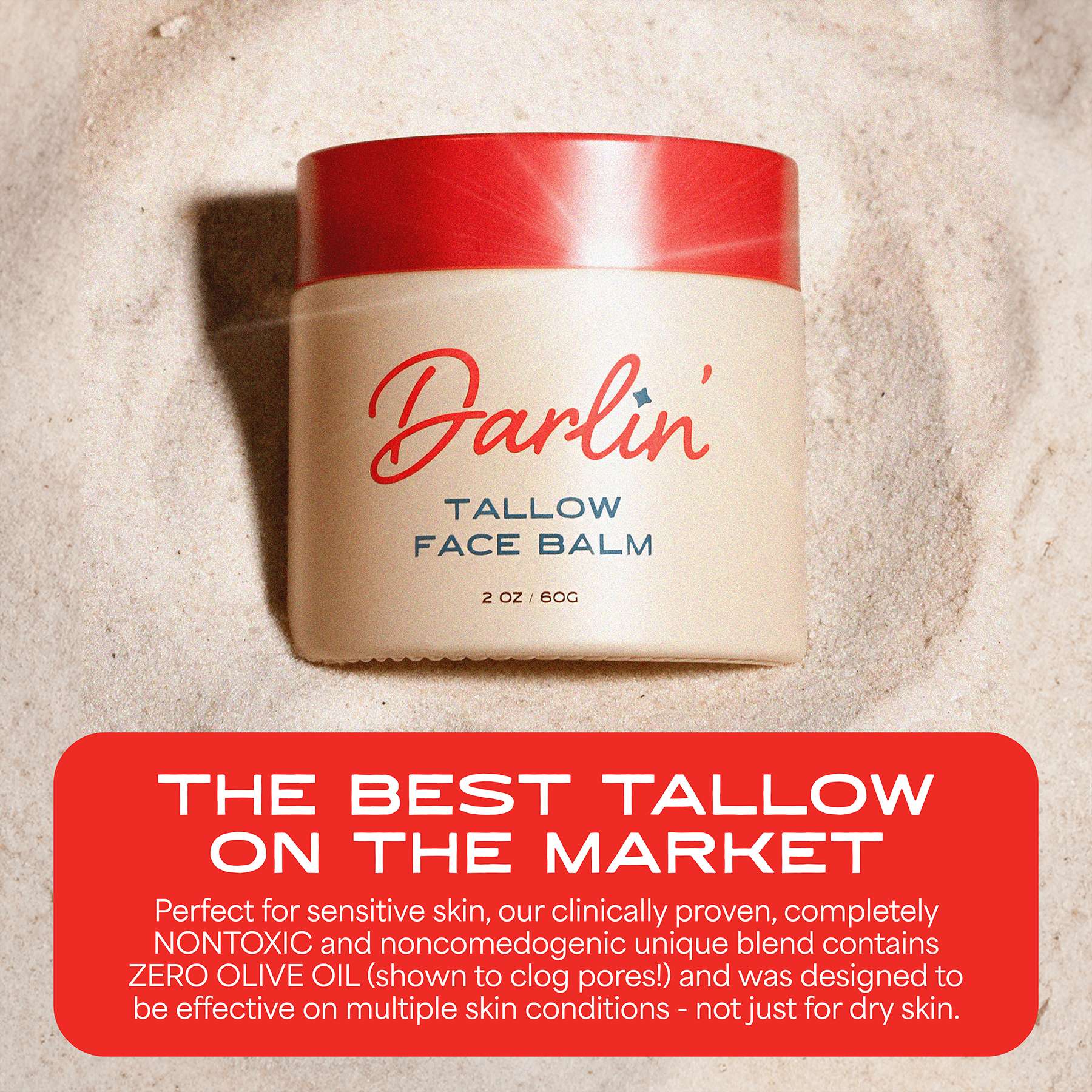 Darlin Skincare Tallow Face Balm | Natural Blue Tansy Skincare Moisturizer - Lalka Beauty Co.