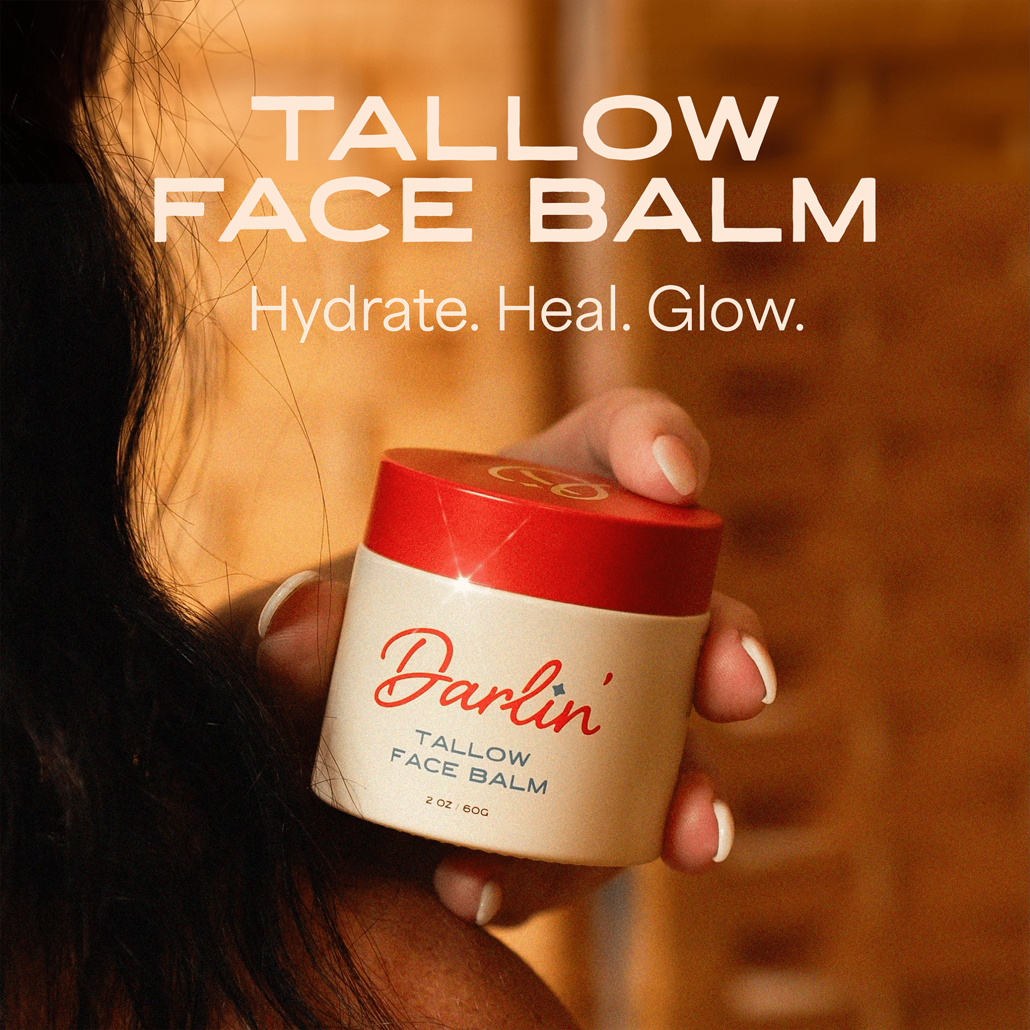 Darlin Skincare Tallow Face Balm | Natural Blue Tansy Skincare Moisturizer - Lalka Beauty Co.