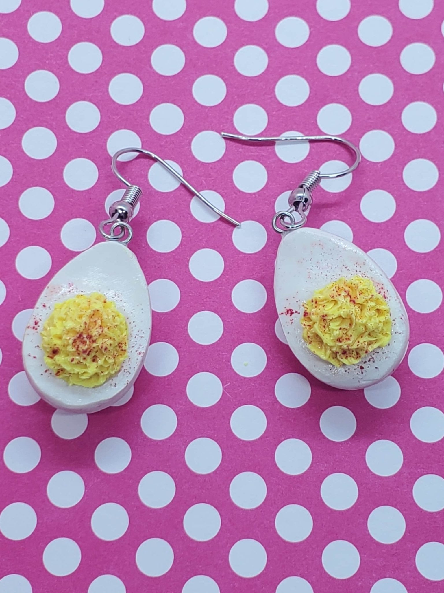 Deviled Eggs Earrings, Egg Earrings, BBQ Earrings - Lalka Beauty Co.