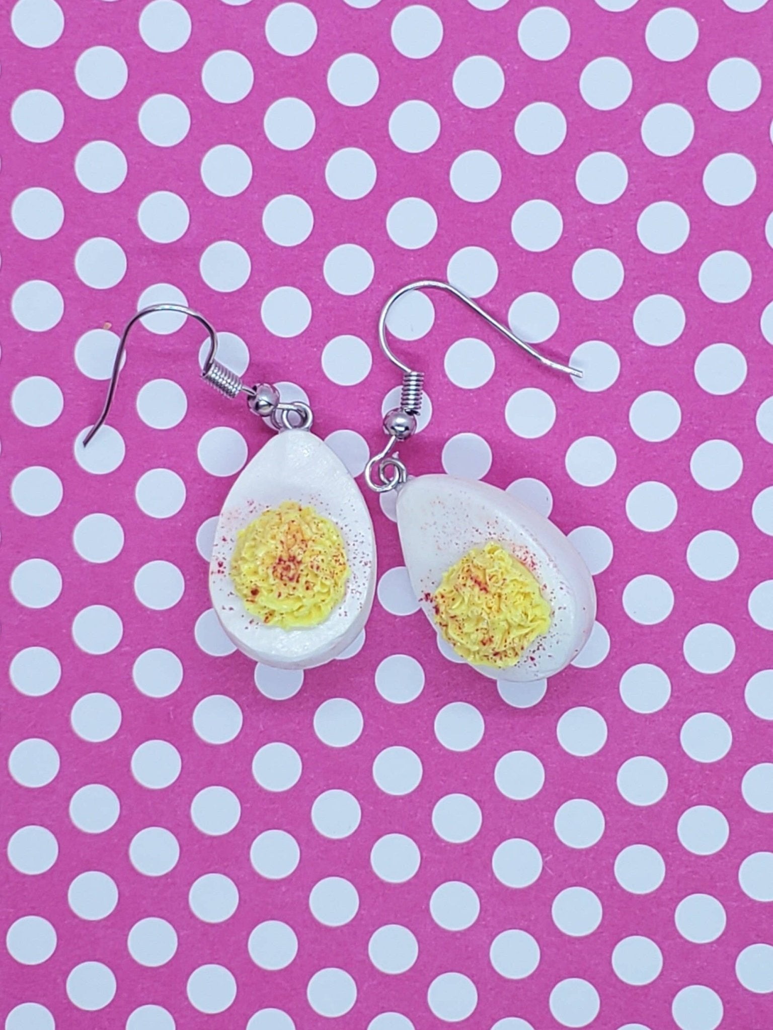 Deviled Eggs Earrings, Egg Earrings, BBQ Earrings - Lalka Beauty Co.