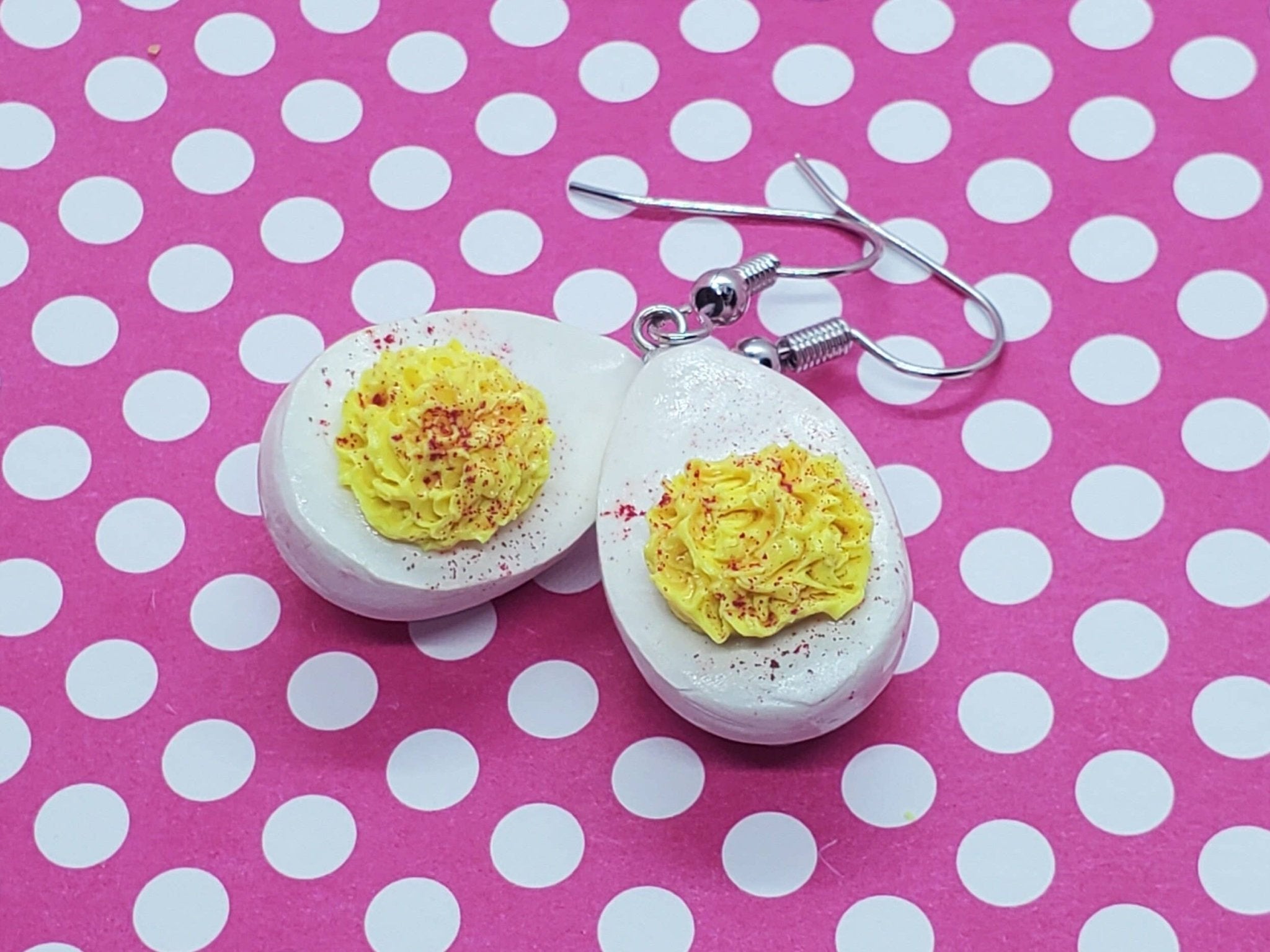 Deviled Eggs Earrings, Egg Earrings, BBQ Earrings - Lalka Beauty Co.