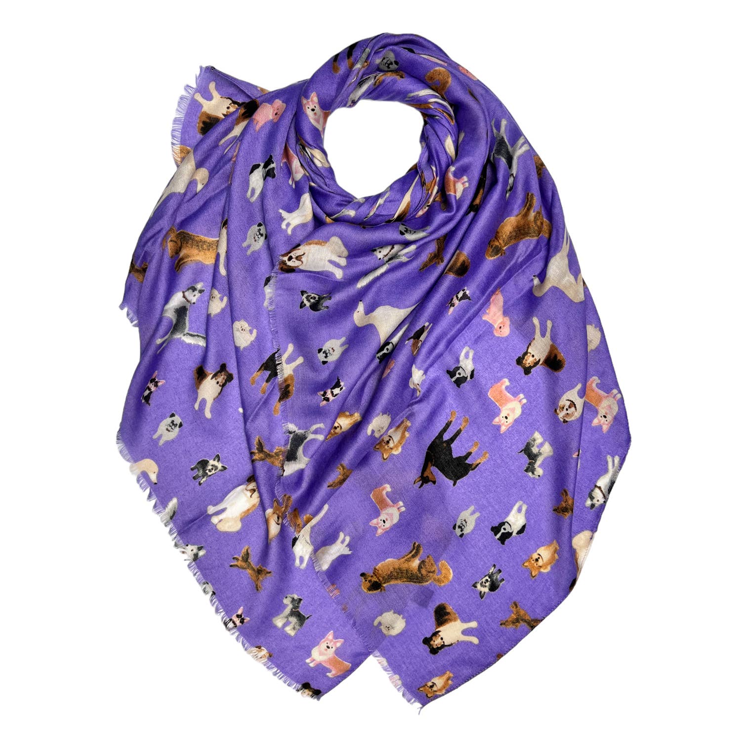 Dog print with mix breeds on medium lightweight print: Purple - Lalka Beauty Co.