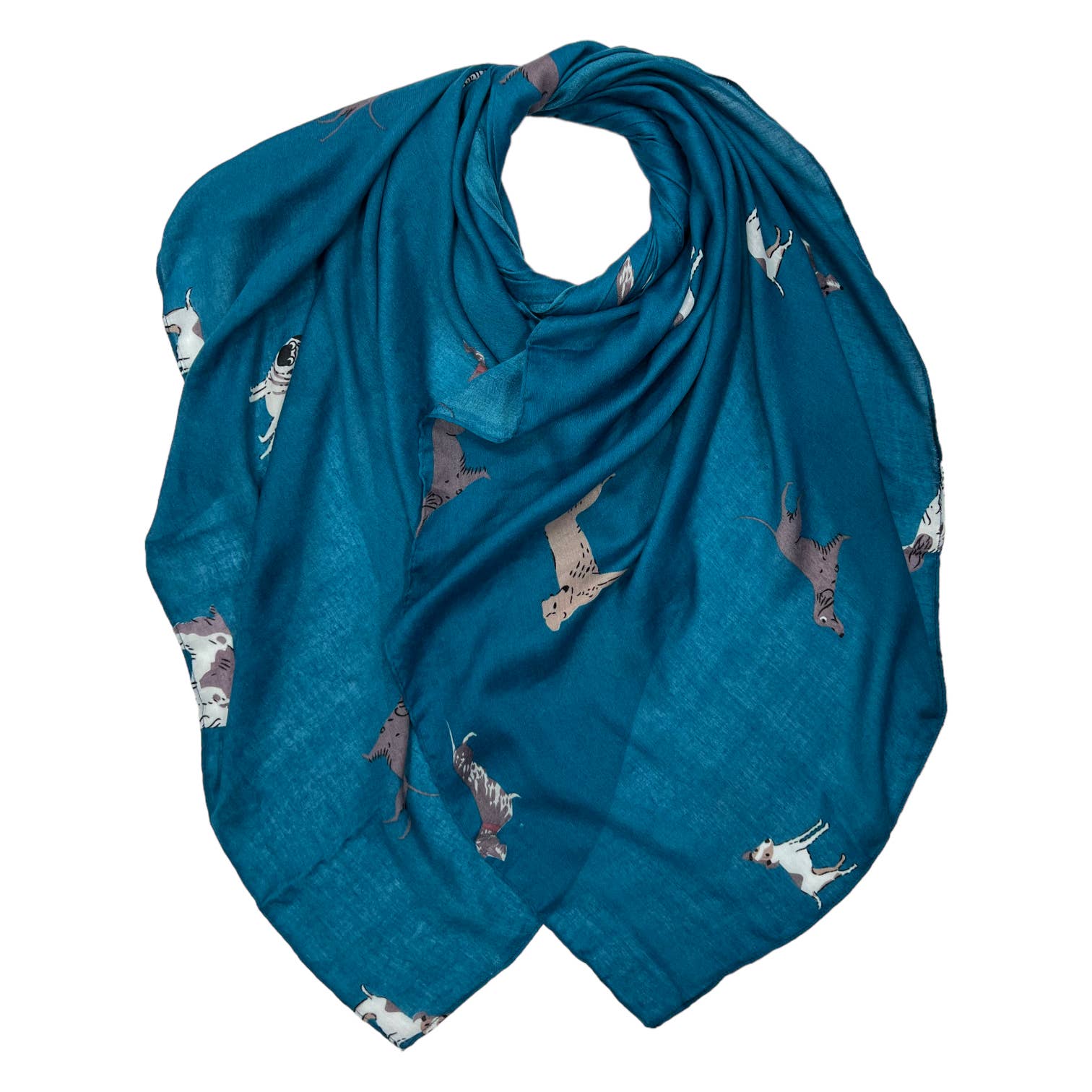 Dog printed scarf: Teal - Lalka Beauty Co.