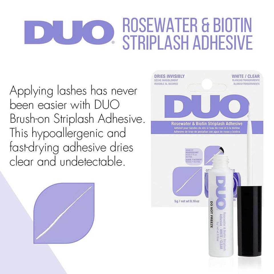 DUO Rosewater & Biotin Striplash Adhesive: White / Clear - Lalka Beauty Co.