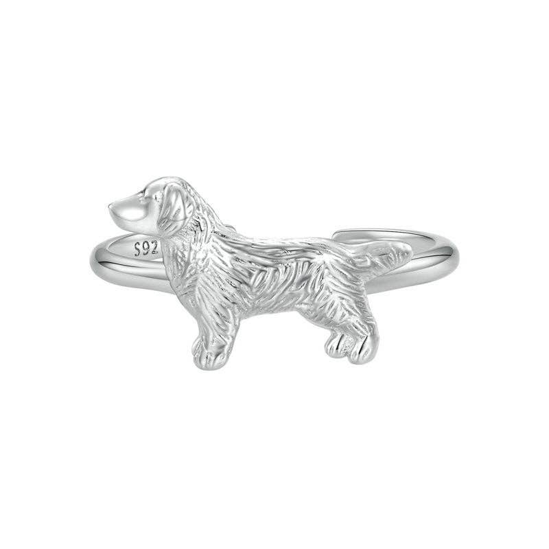 Golden Retriever Dog Stacking Ring in 925 Sterling Silver - Lalka Beauty Co.