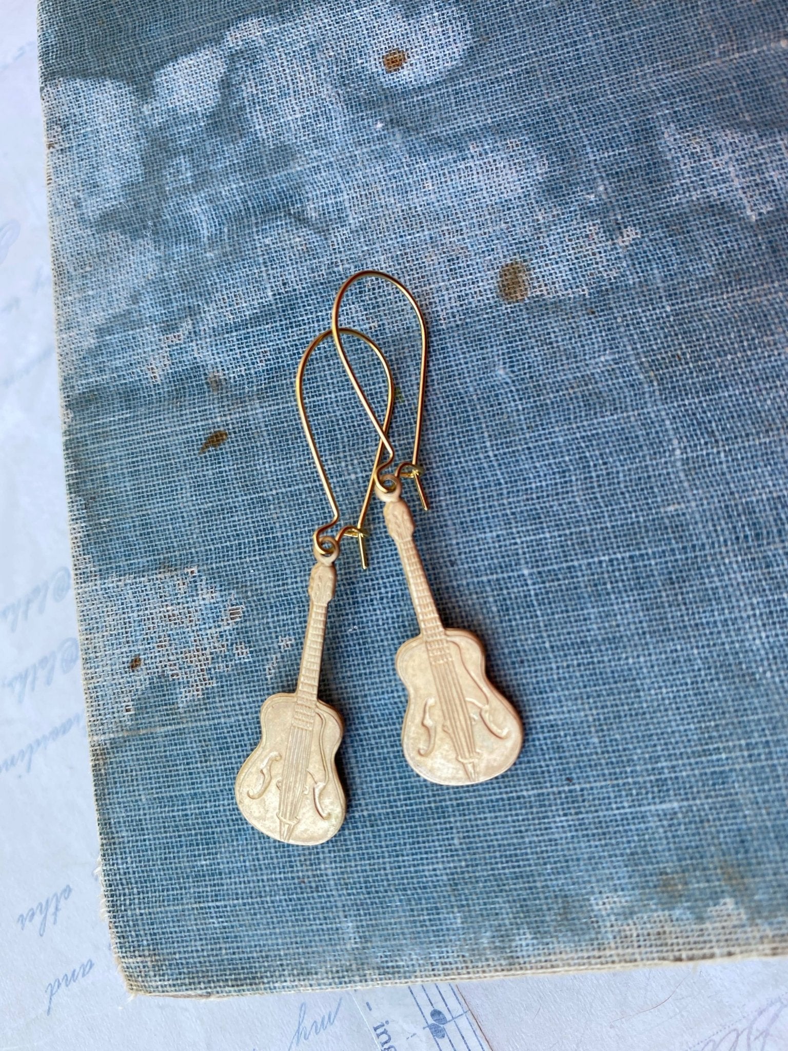 Guitar Earrings Gold Music Ukulele Rock 'n Roll Violin - Lalka Beauty Co.