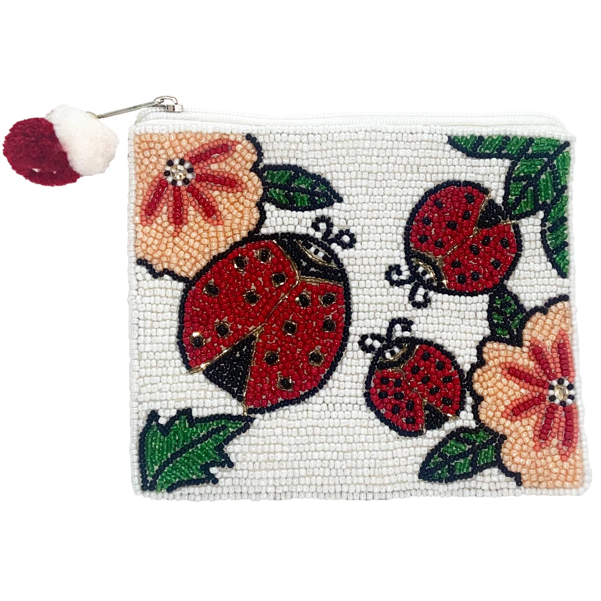 Lady Bug Flowers Coin Purse - Lalka Beauty Co.