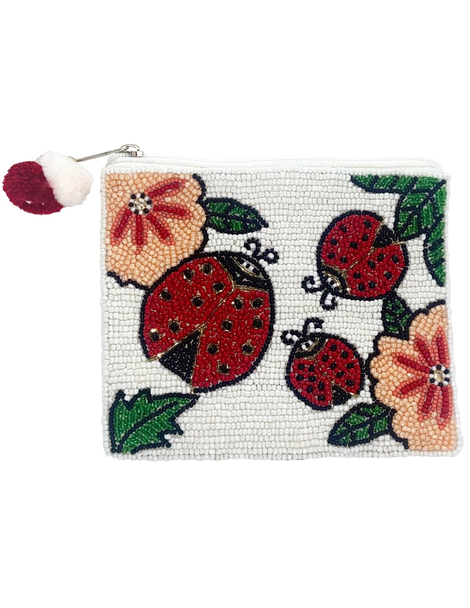 Lady Bug Flowers Coin Purse - Lalka Beauty Co.