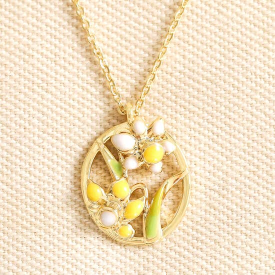 Lisa Angel Birth Flower Gold Pendant Necklaces - Lalka Beauty Co.