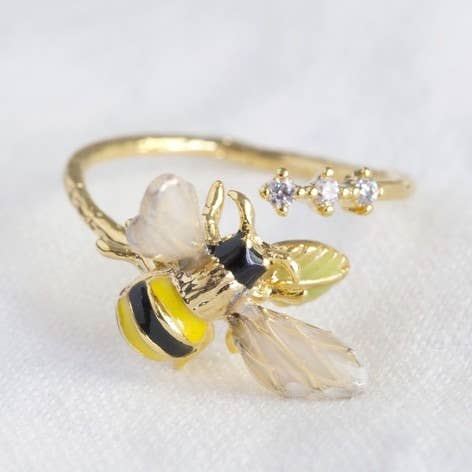 Lisa Angel Bumble Bee Gem Open Ring - Lalka Beauty Co.