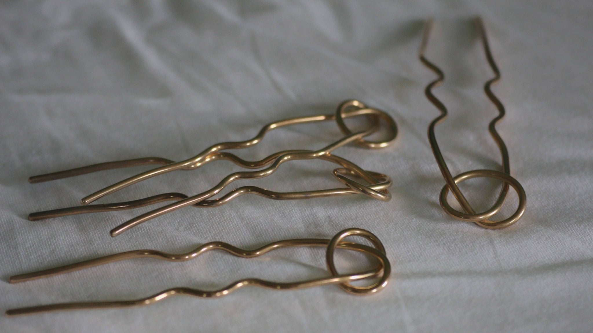 Love Knot Hair Fork solid brass, hand made - Lalka Beauty Co.