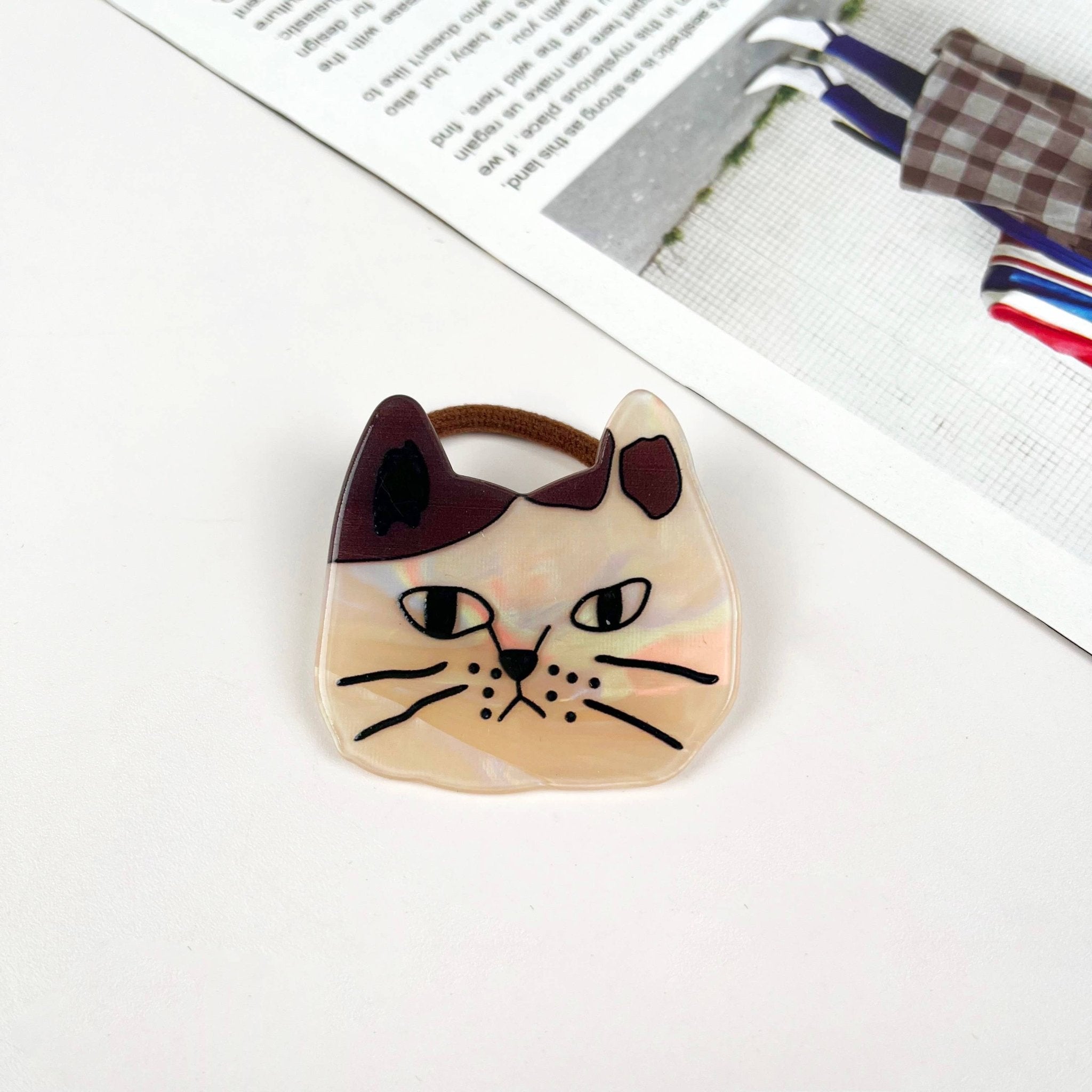 Lovely cartoon cat hair tie: A - Lalka Beauty Co.