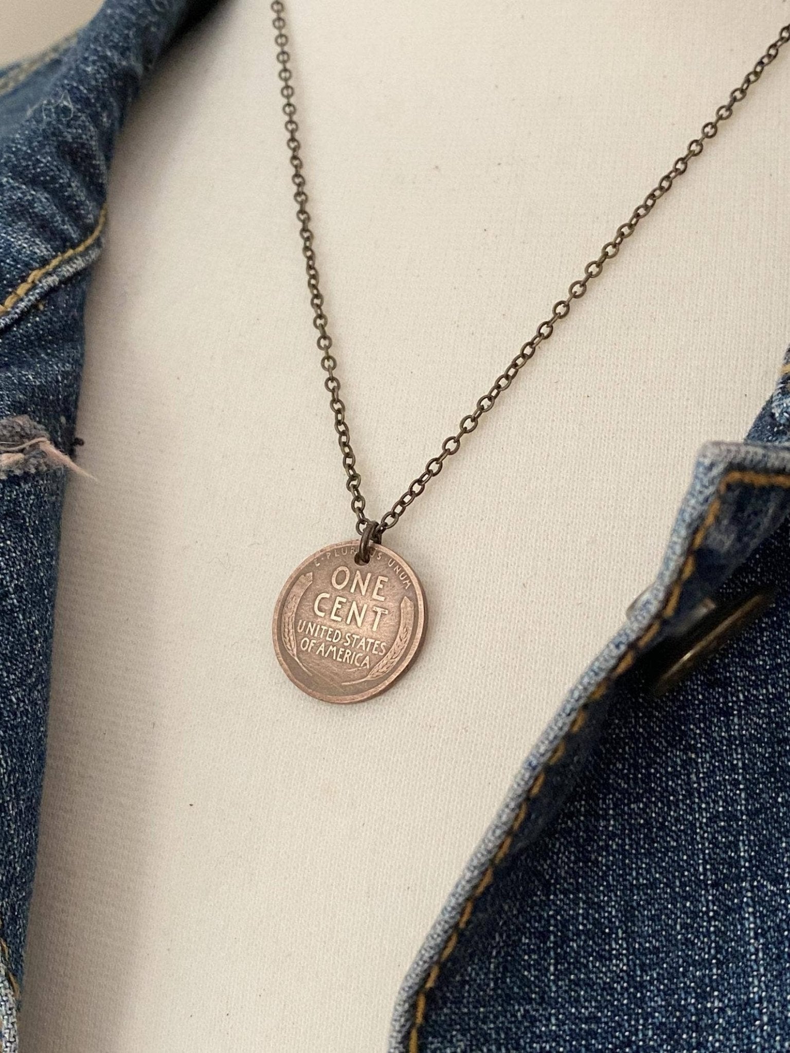 Lucky Penny Necklace Vintage Wheat Penny Good Luck Charm - Lalka Beauty Co.