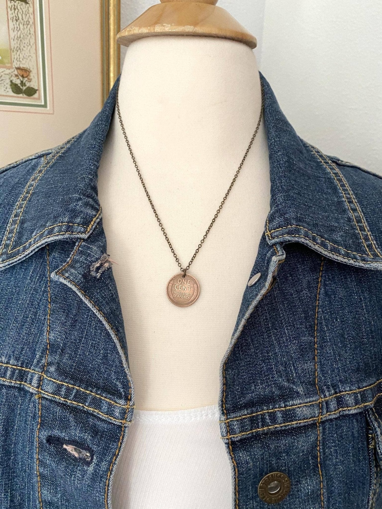 Lucky Penny Necklace Vintage Wheat Penny Good Luck Charm - Lalka Beauty Co.