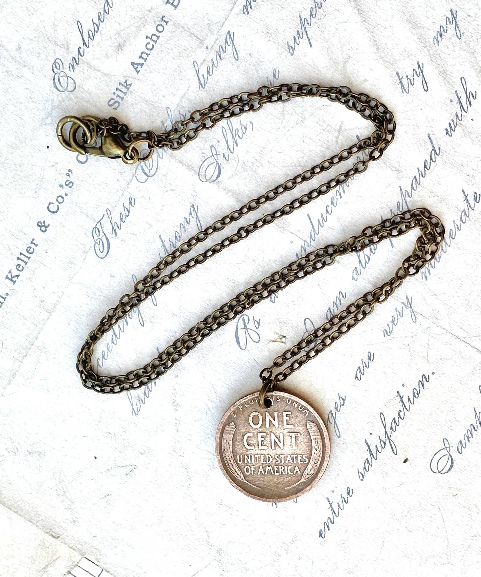 Lucky Penny Necklace Vintage Wheat Penny Good Luck Charm - Lalka Beauty Co.