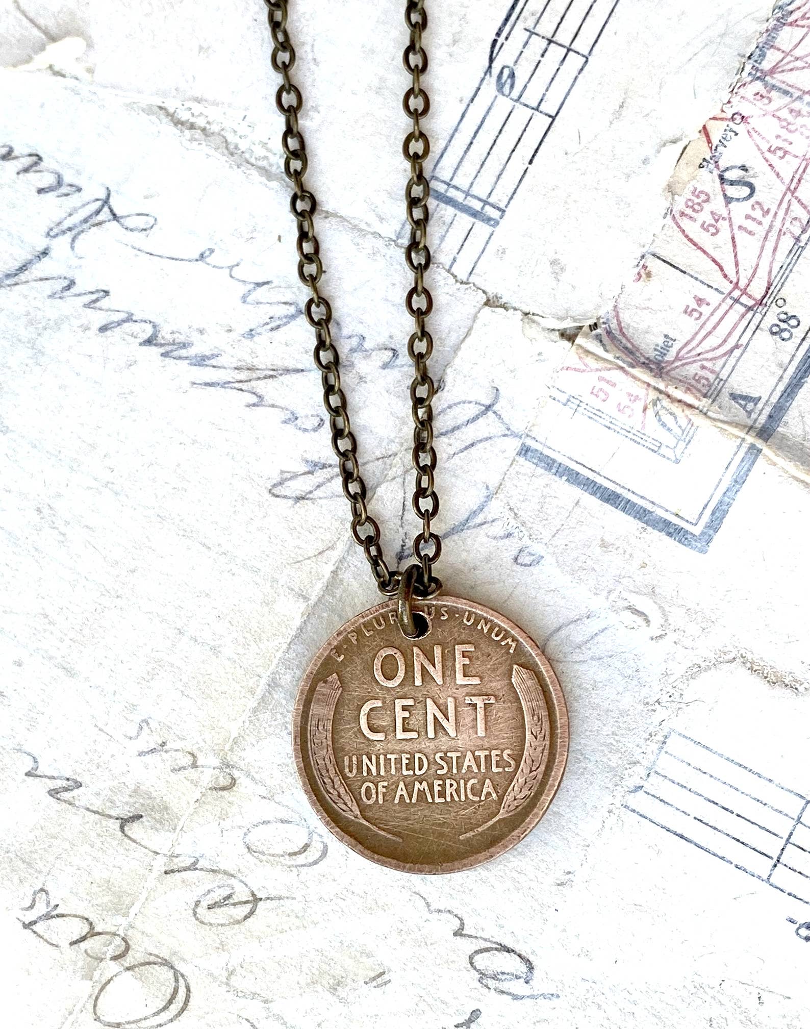 Lucky Penny Necklace Vintage Wheat Penny Good Luck Charm - Lalka Beauty Co.