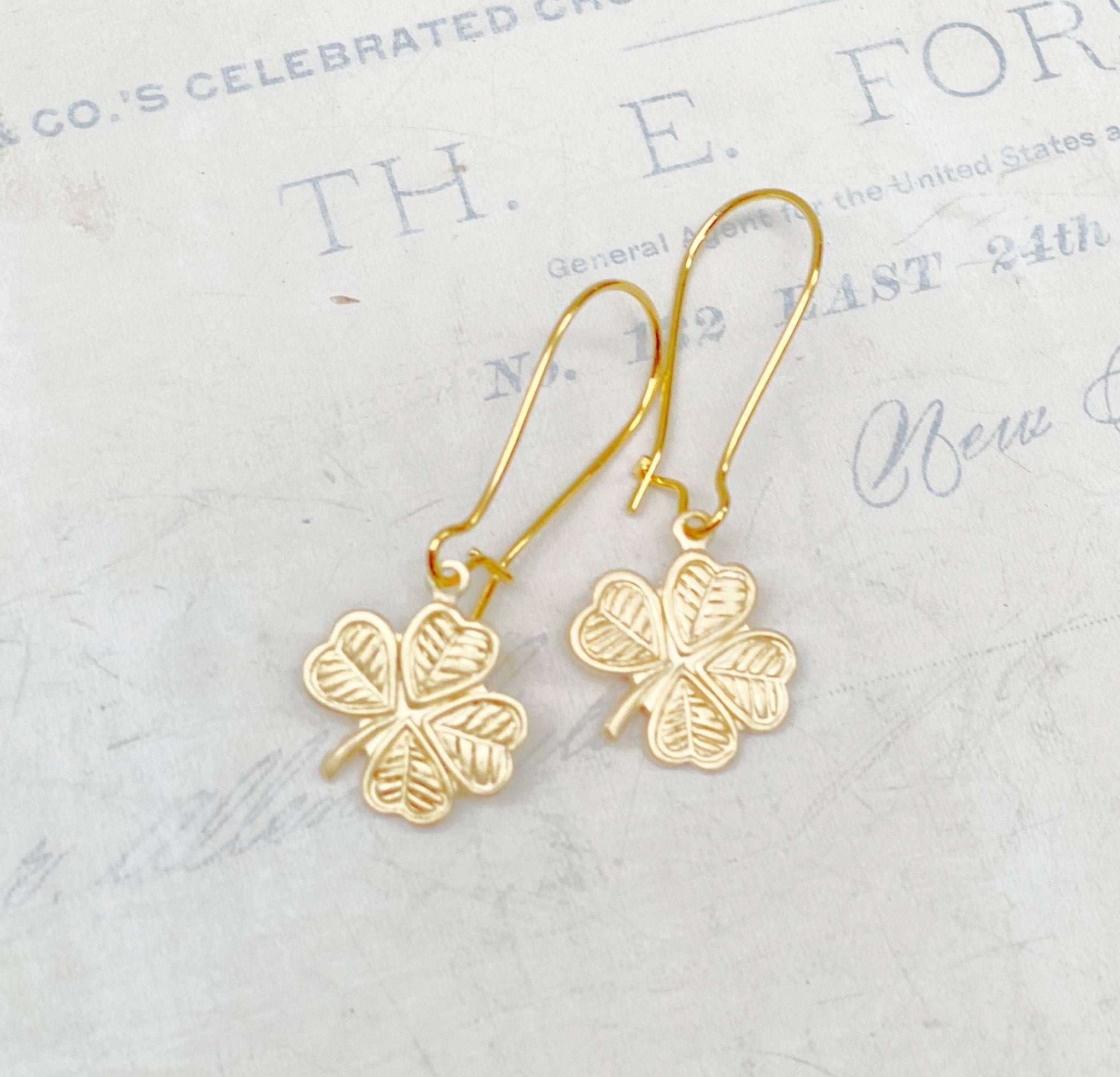 Lucky Shamrock Earrings Little Four Leaf Clover - Lalka Beauty Co.