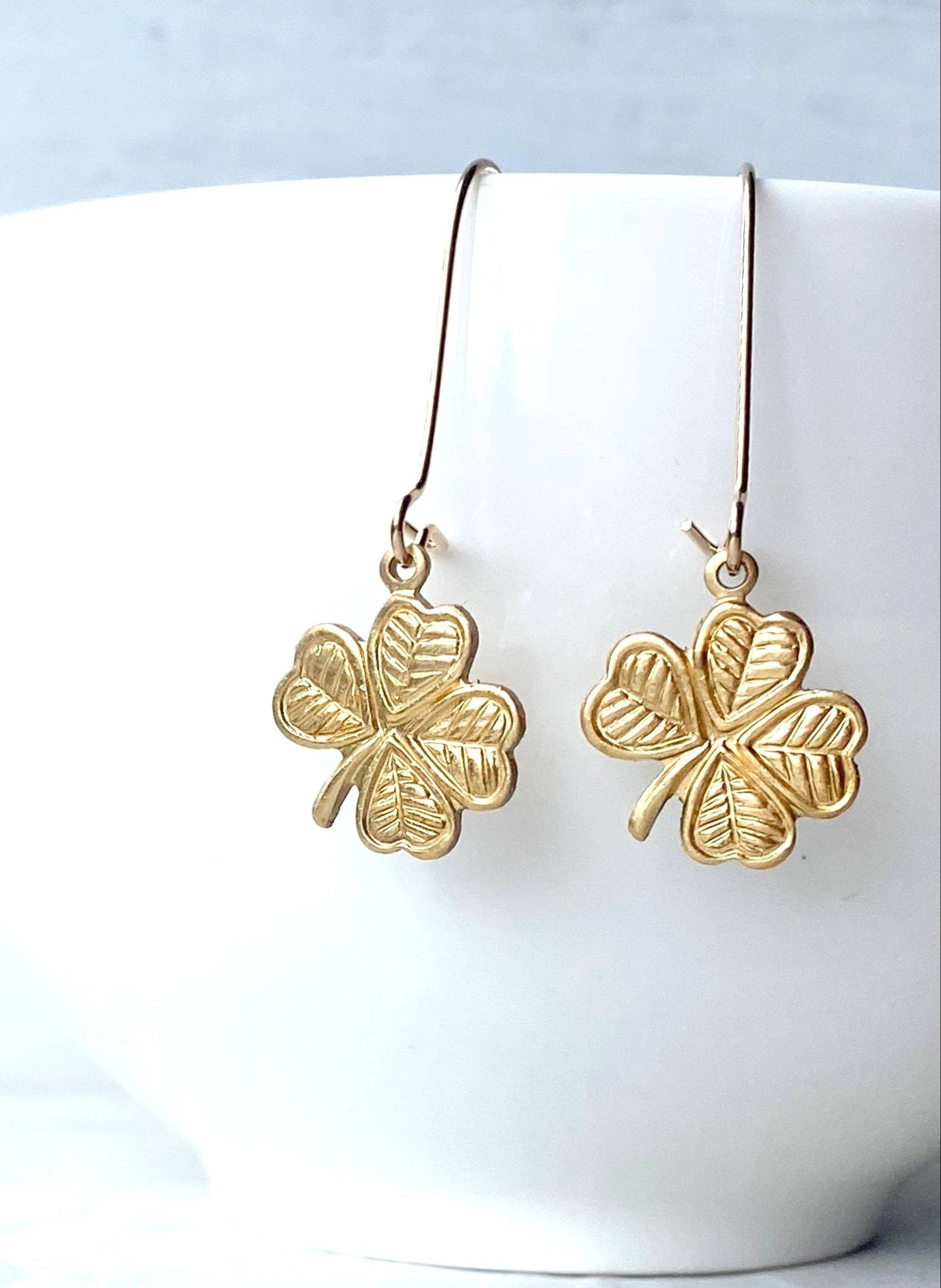 Lucky Shamrock Earrings Little Four Leaf Clover - Lalka Beauty Co.