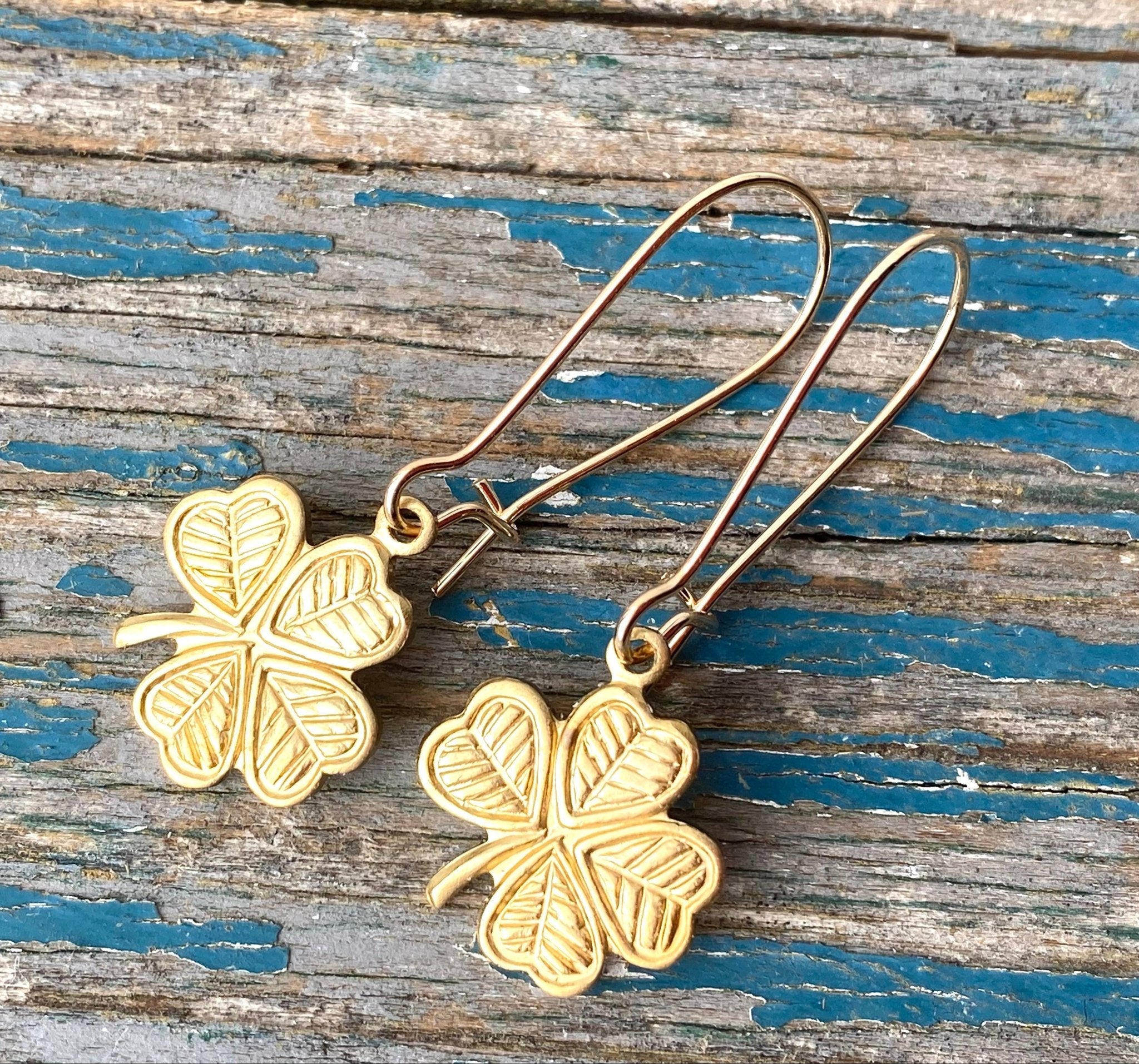 Lucky Shamrock Earrings Little Four Leaf Clover - Lalka Beauty Co.