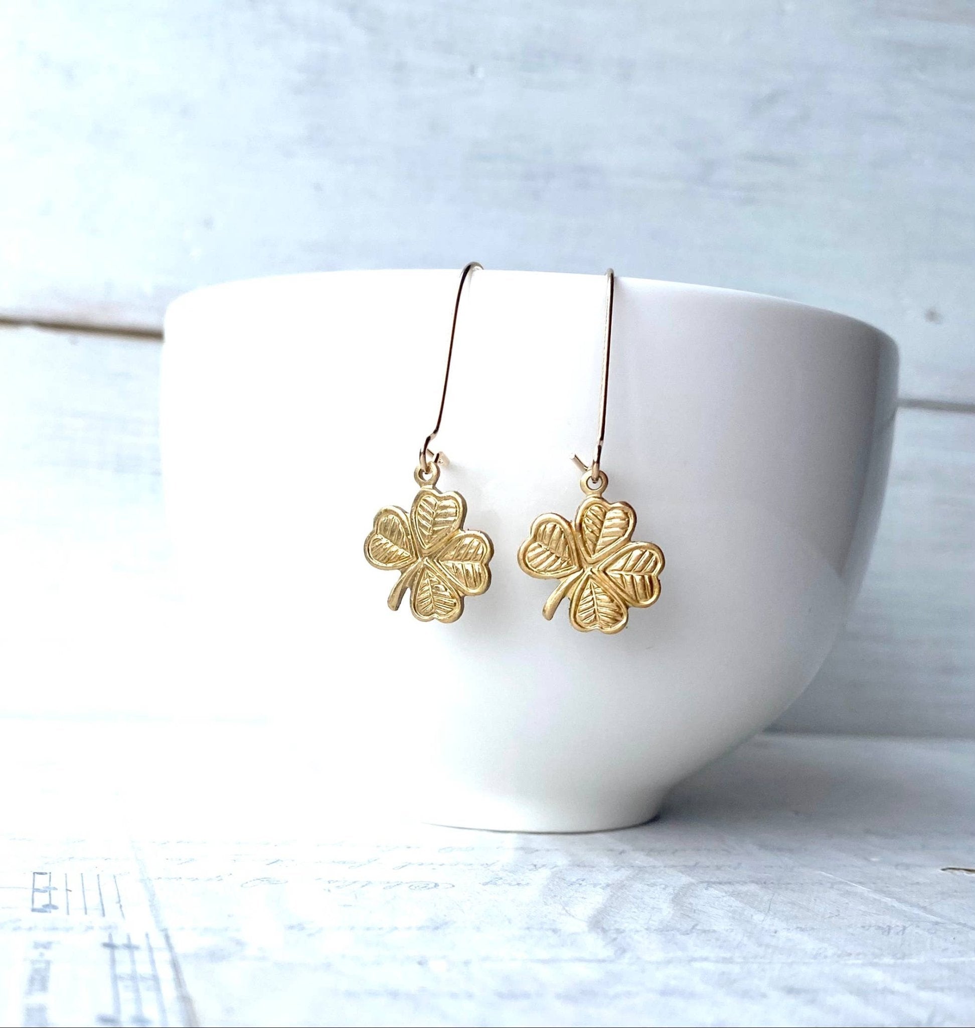 Lucky Shamrock Earrings Little Four Leaf Clover - Lalka Beauty Co.