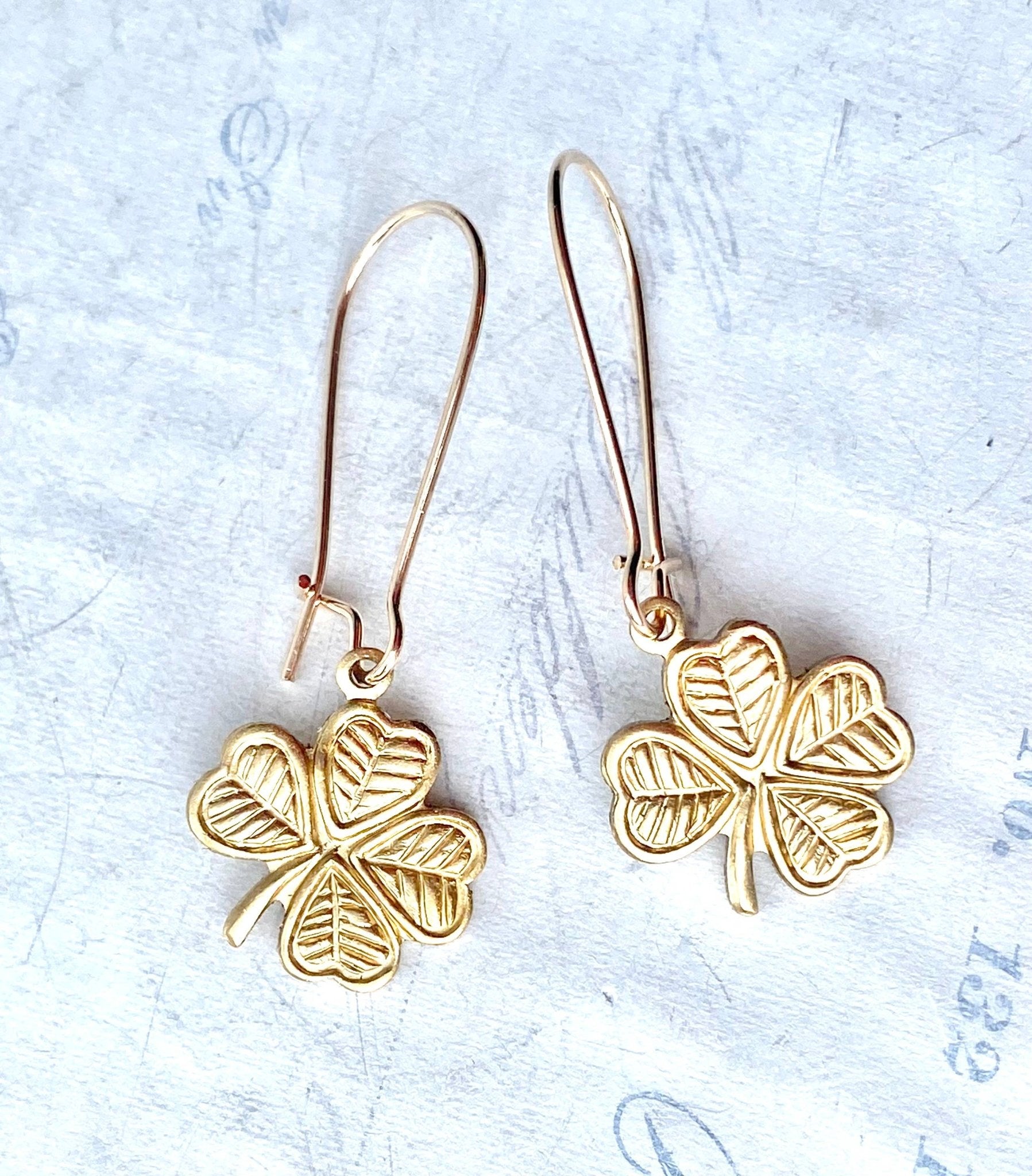 Lucky Shamrock Earrings Little Four Leaf Clover - Lalka Beauty Co.